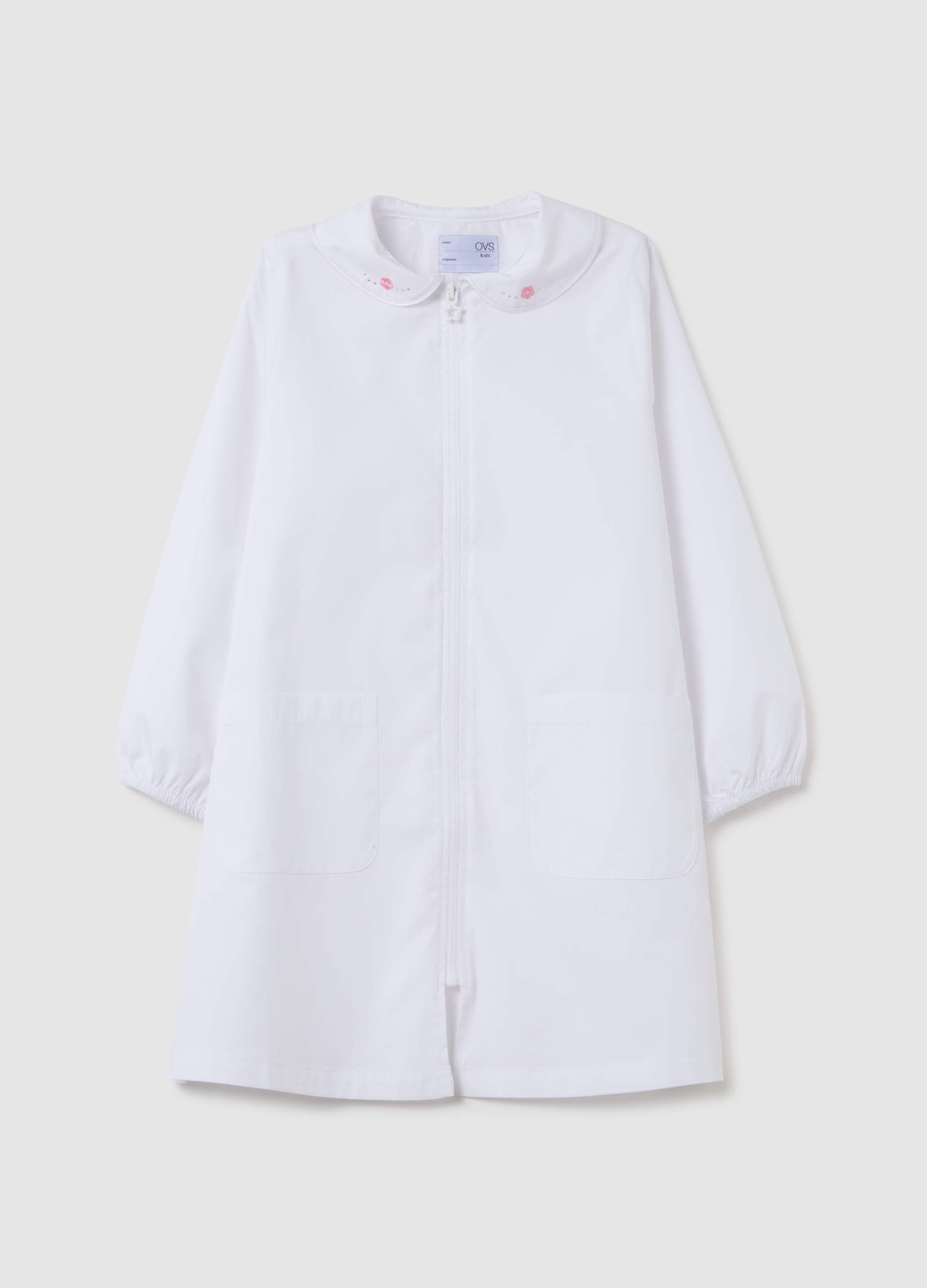 OVS KIDS, Guardapolvo Escolar Para Niña En Mezcla De Algodón Blanco, Niña, Blanco óptico, Talla: 7-8