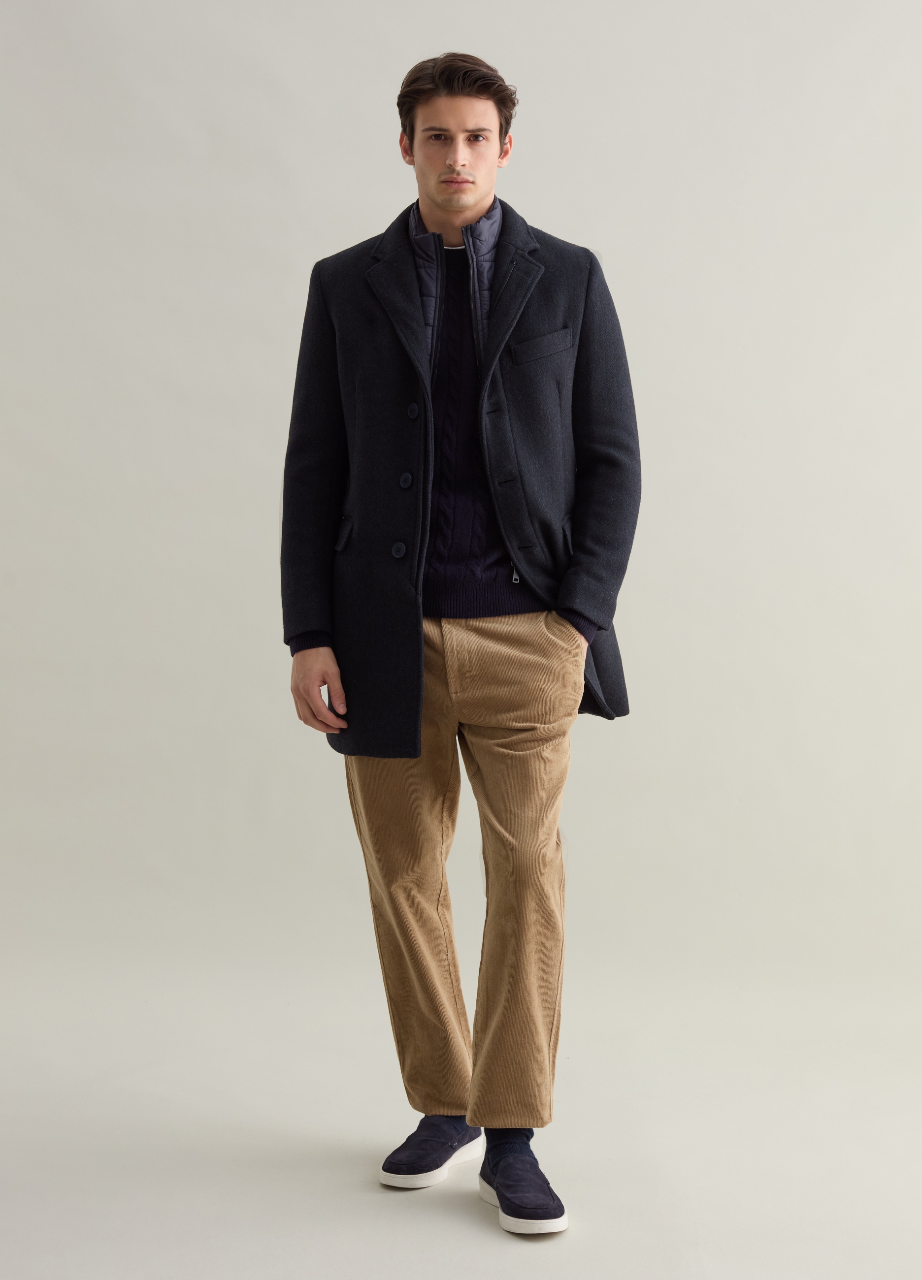 PIOMBO, Cappotto Con Gilet Interno, Uomo, Blu, Taglia: 50