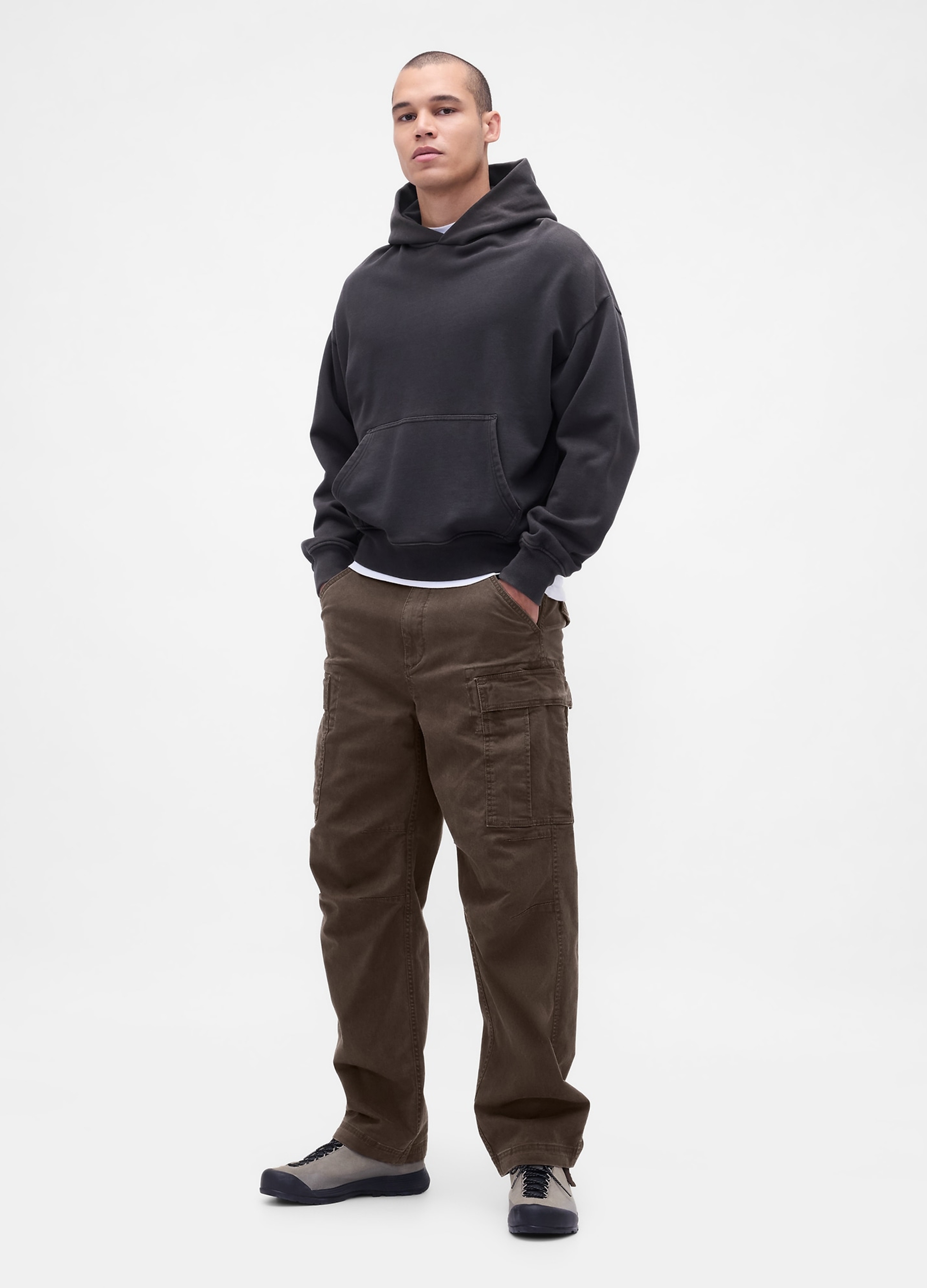 GAP, Pantaloni Baggy Cargo Elasticizzati, Uomo, Marrone, Taglia: 30 x 32