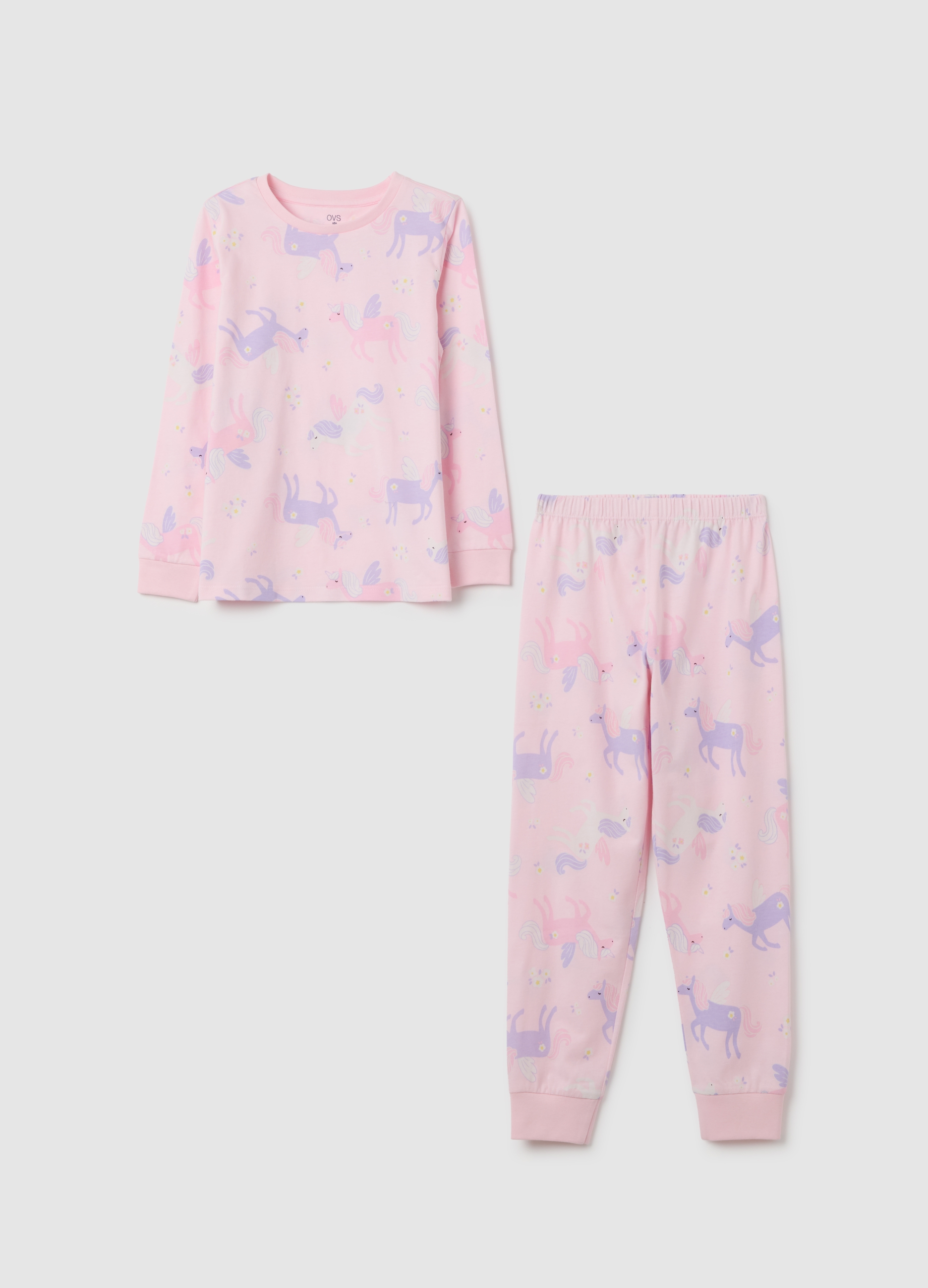 Pijama De Niña En Puro Algodón Rosa Ajuste Regular, Niña, Rosa Claro, Talla: 4-5