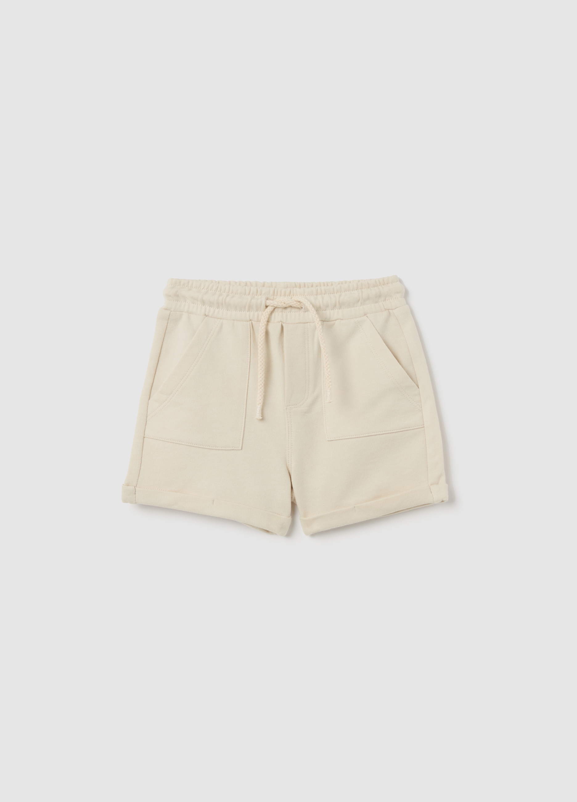 FAGOTTINO, Bermuda In French Terry Con Coulisse, Bambino, Bianco, Taglia: 9-12