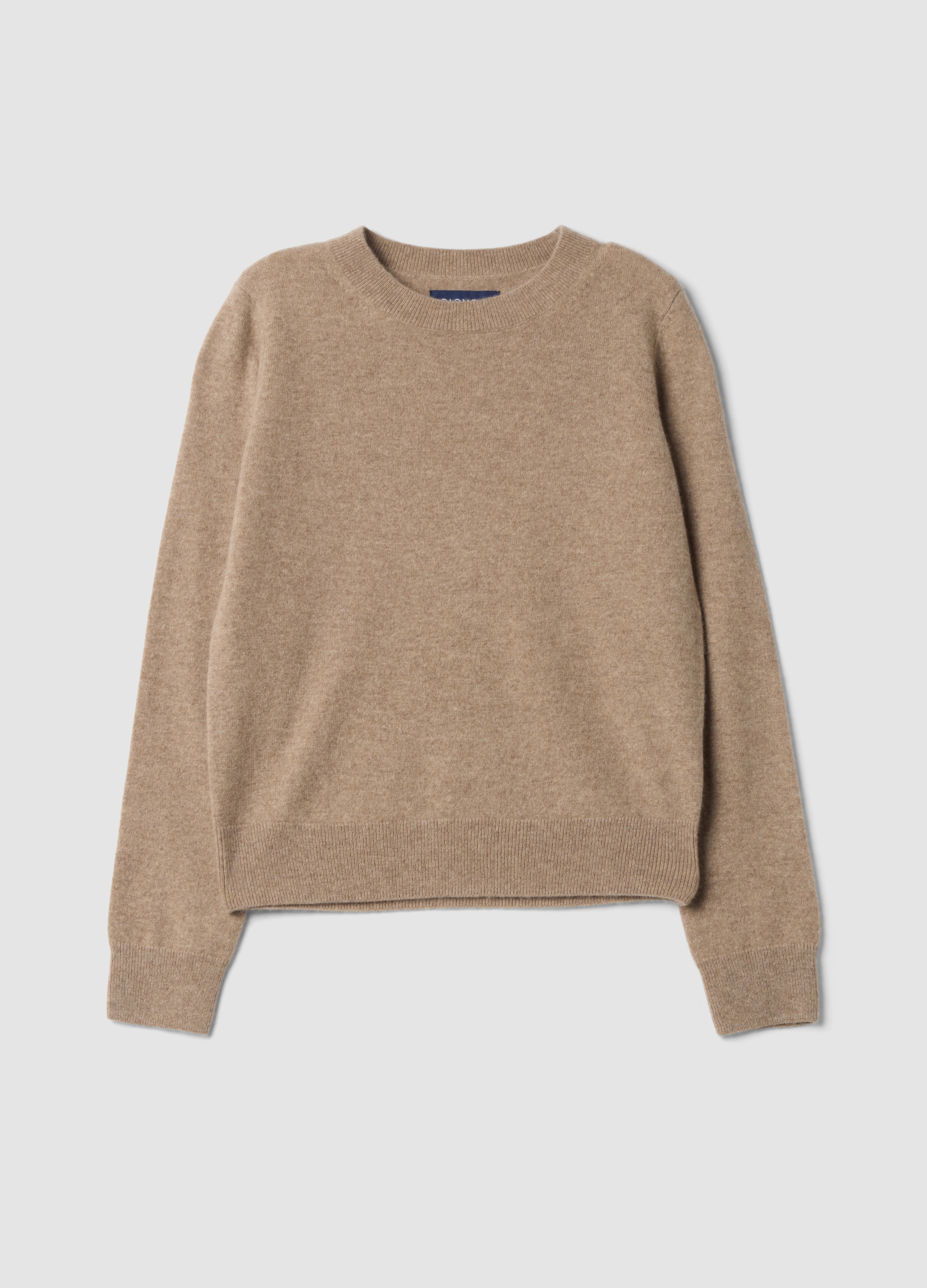 Piombo Contemporary, Maglia Beige In Puro Cashmere A Girocollo, Donna, Beige, Taglia: XL