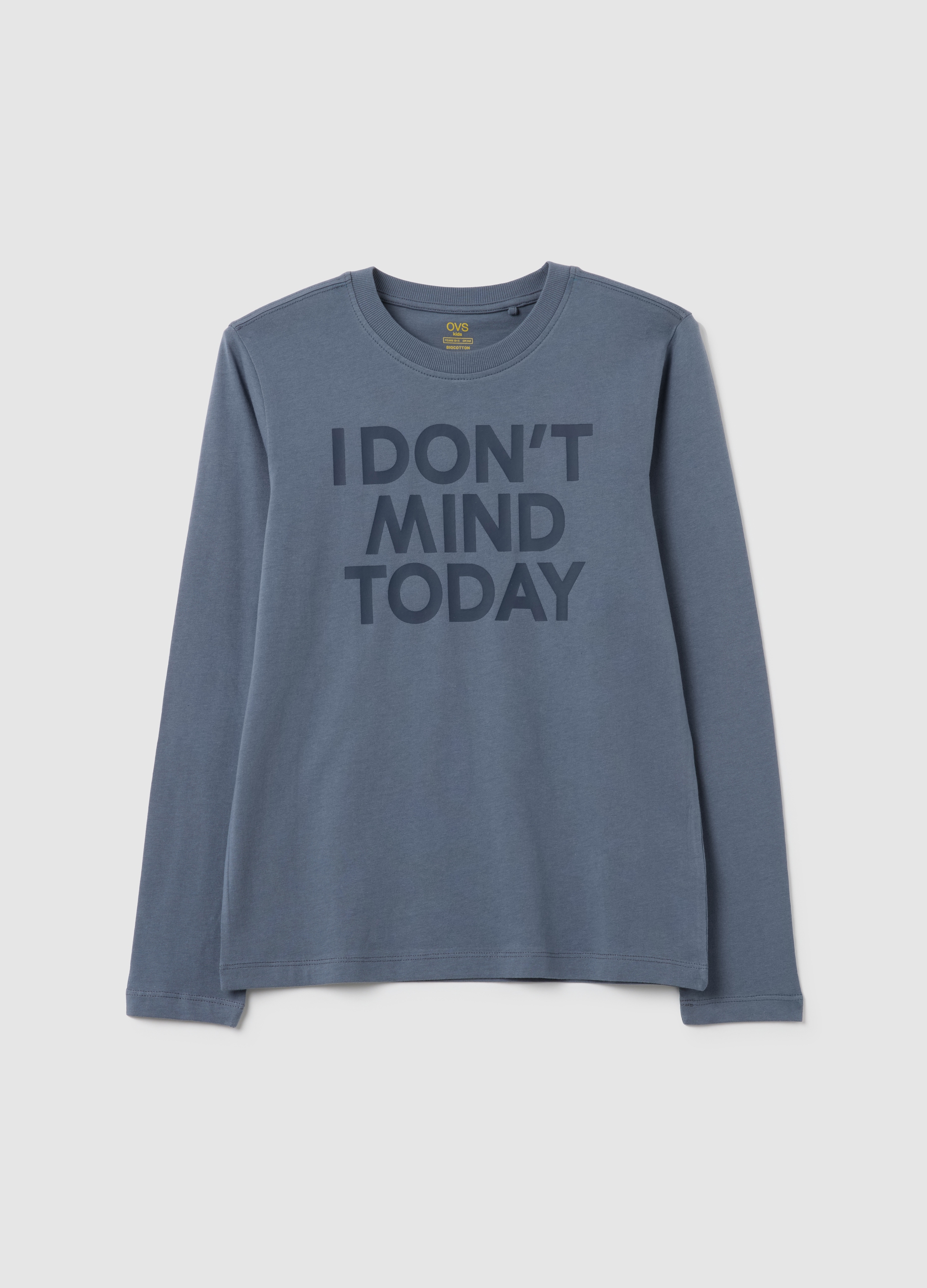 OVS, Jungen Langes Blaues T-shirt Aus Reiner Baumwolle Im Regular Fit, Junge, Blu Bluette, Größe: 10-11