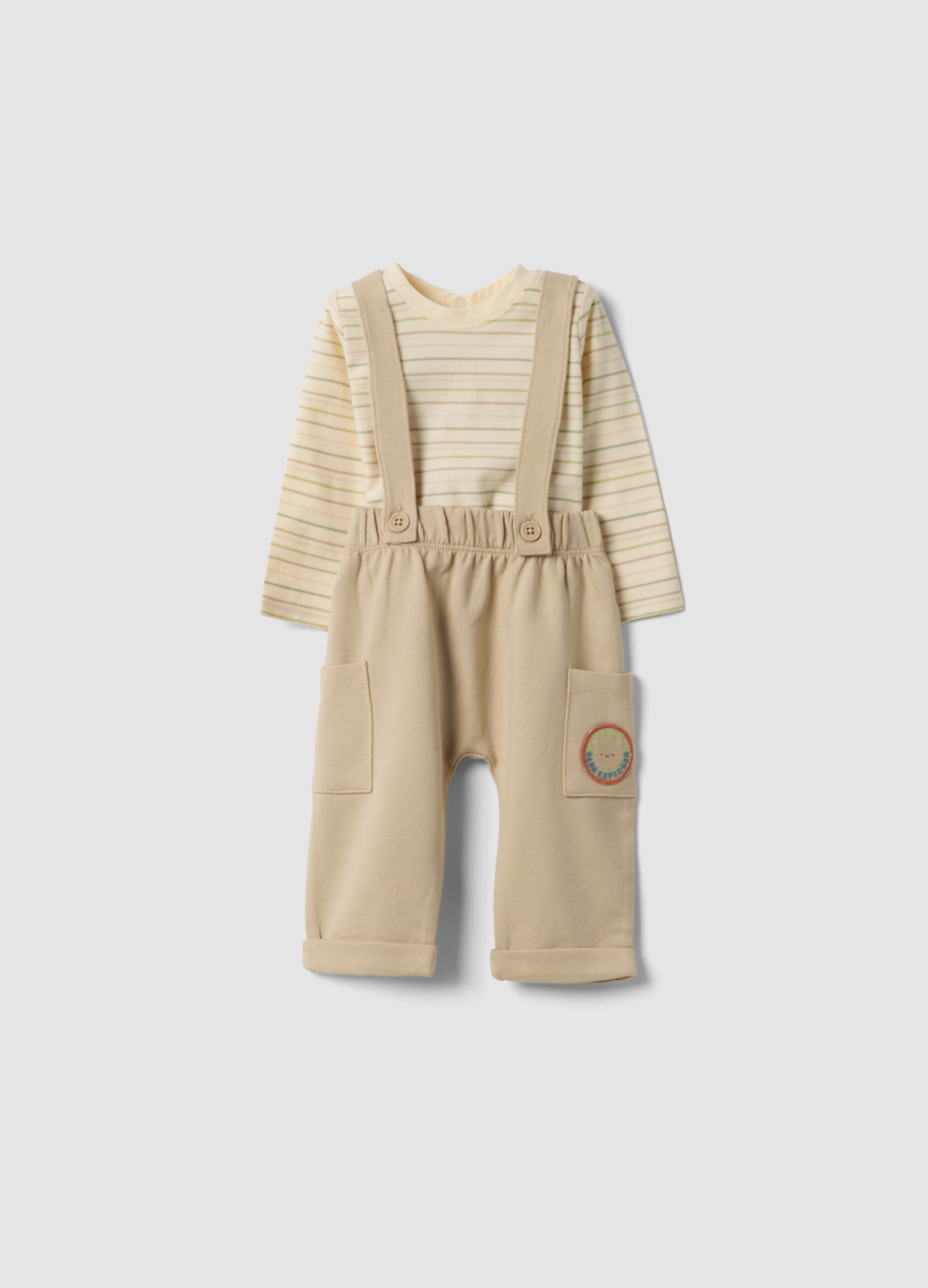 FAGOTTINO, Baby Set In Pure Beige Organic Cotton, Bebé Niño, Beige Claro, Talla: 3-6