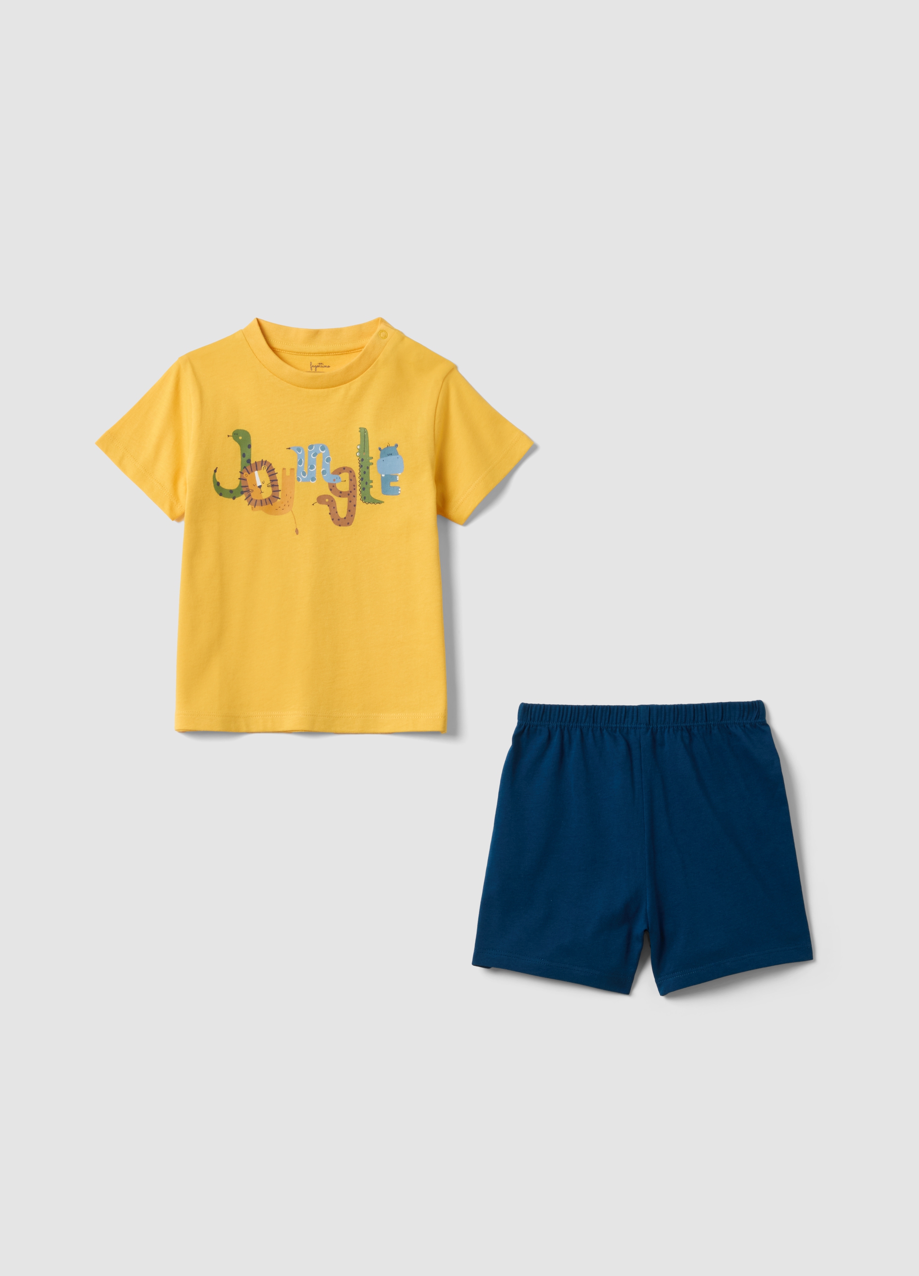FAGOTTINO, Pigiama In Puro Cotone Multicolor Da Neonato Regular Fit Con Stampa, Niño, Yellow/Blue, Talla: 9-12