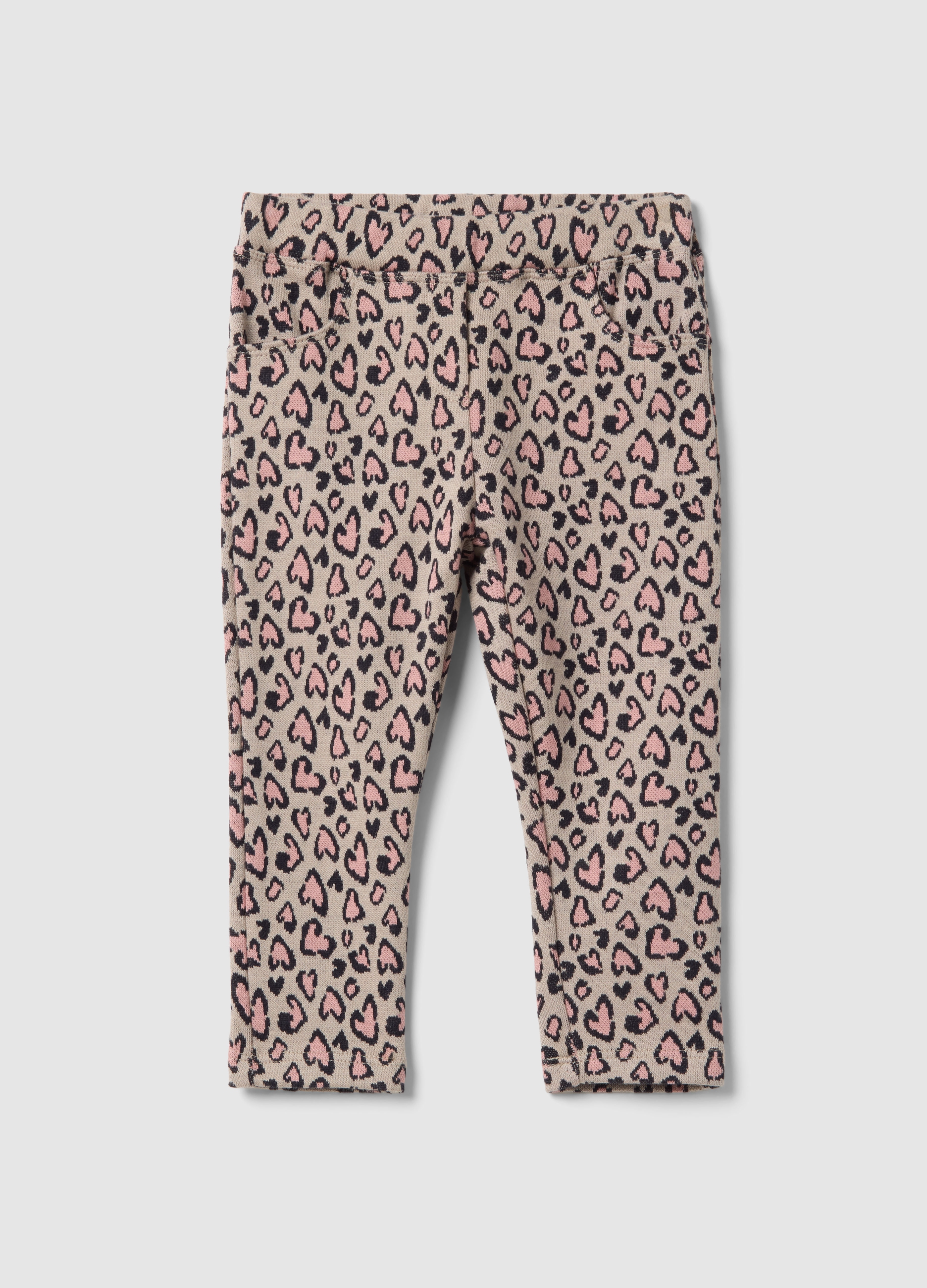 FAGOTTINO, Treggings Slim Fit Leopardati In Cotone Elasticizzato Per Bimba, Niña, Beige/Rosa, Talla: 18-24