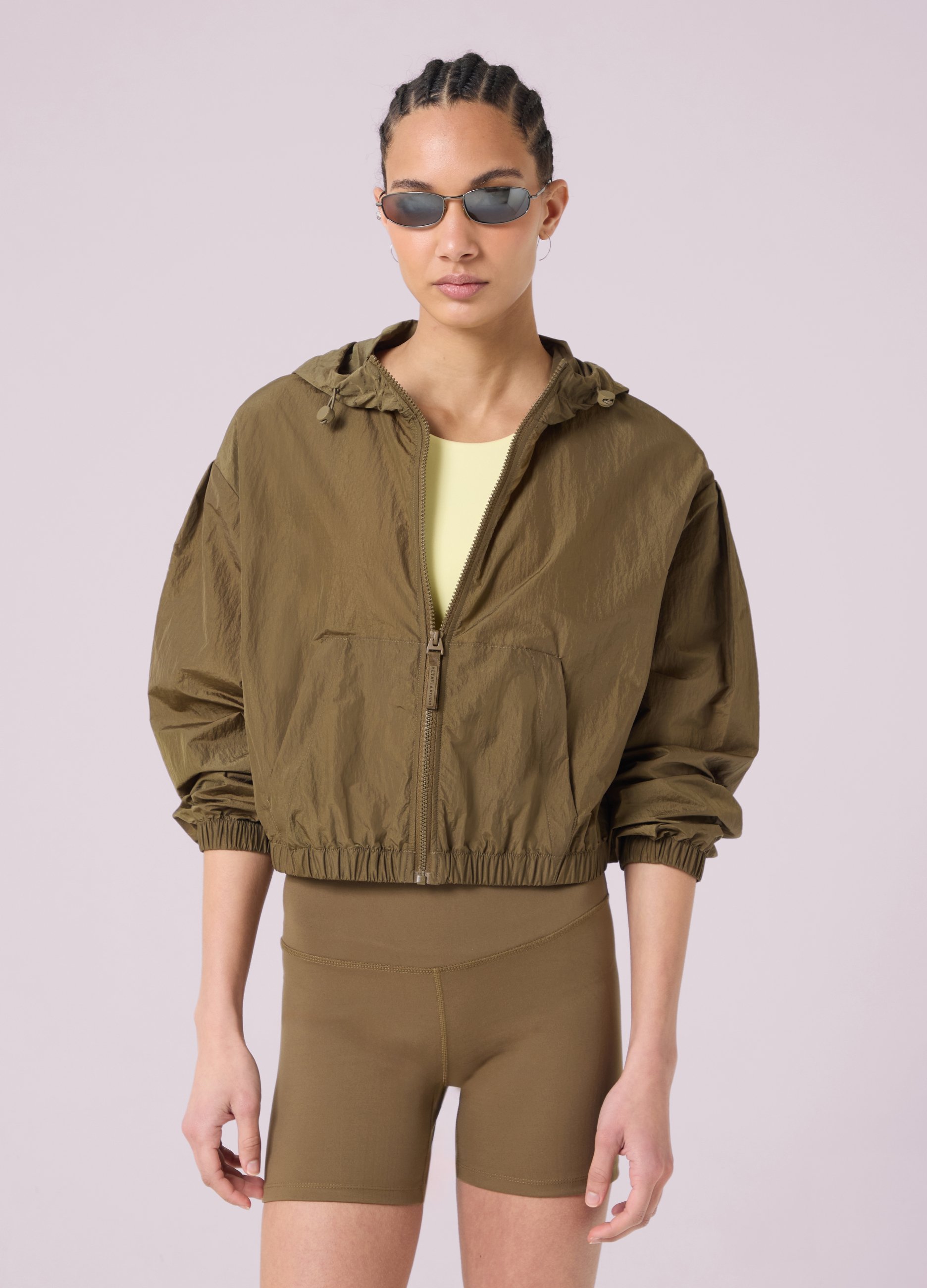 Altavia Studio, Giacca Leggera Con Cappuccio Altavia Studio, Mujer, Verde militar, Talla: S