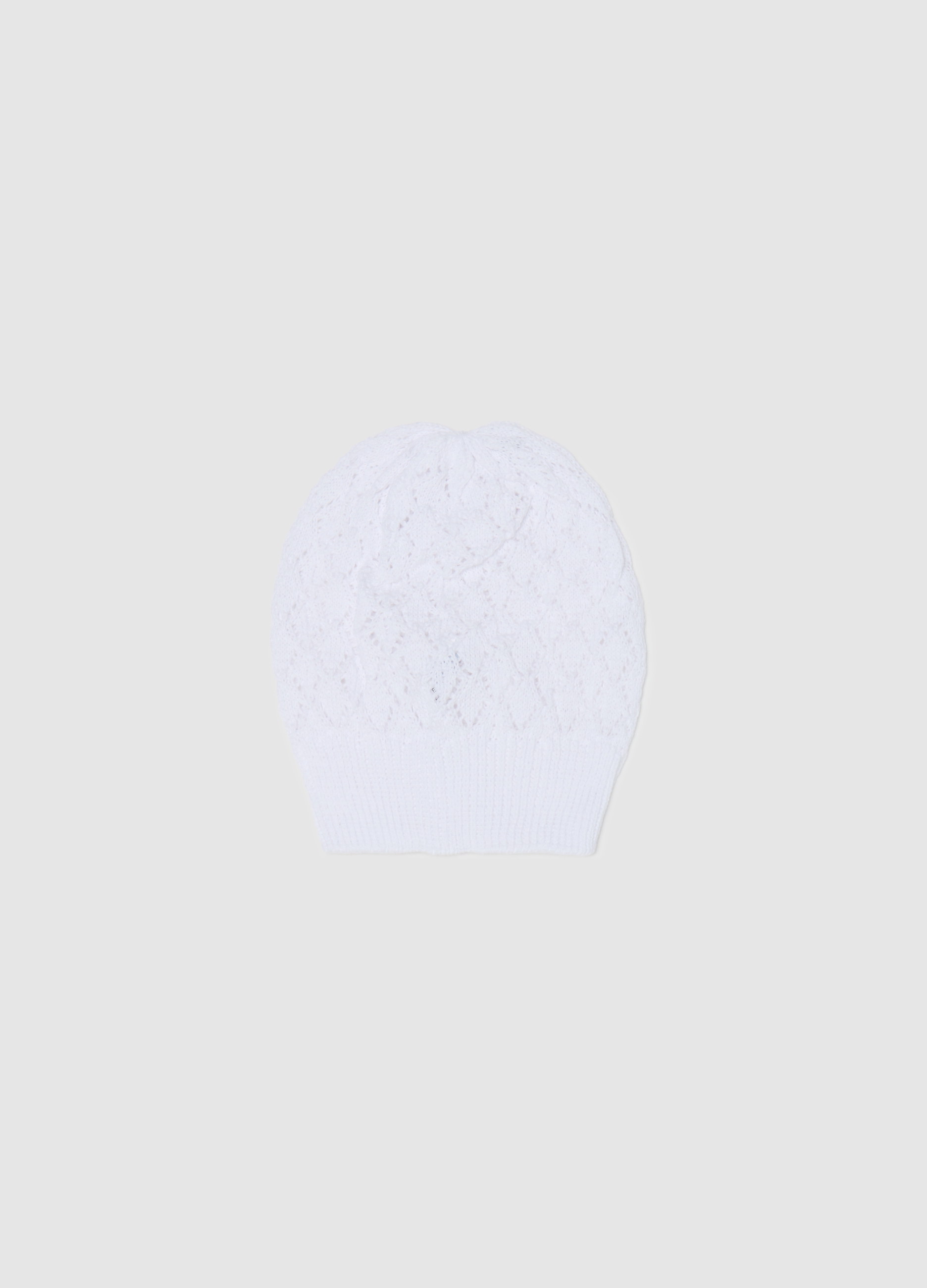 FAGOTTINO, Berretto In Cotone Con Lavorazione Traforata, Bambina, Bianco, Taglia: 42-44