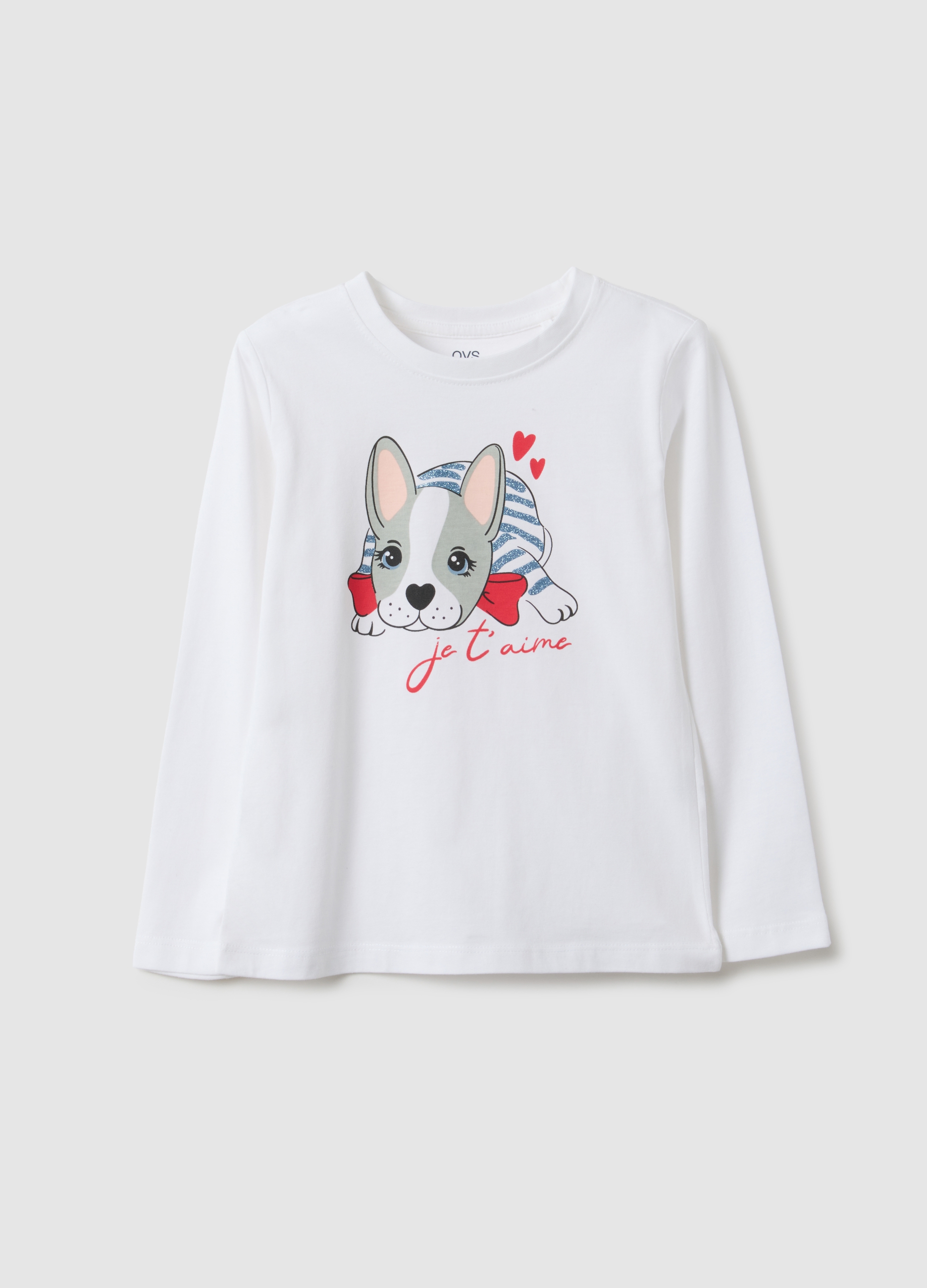 OVS KIDS, Camiseta De Niña Blanca De Algodón Puro Ajuste Regular, Niña, Blanco óptico, Talla: 3-4