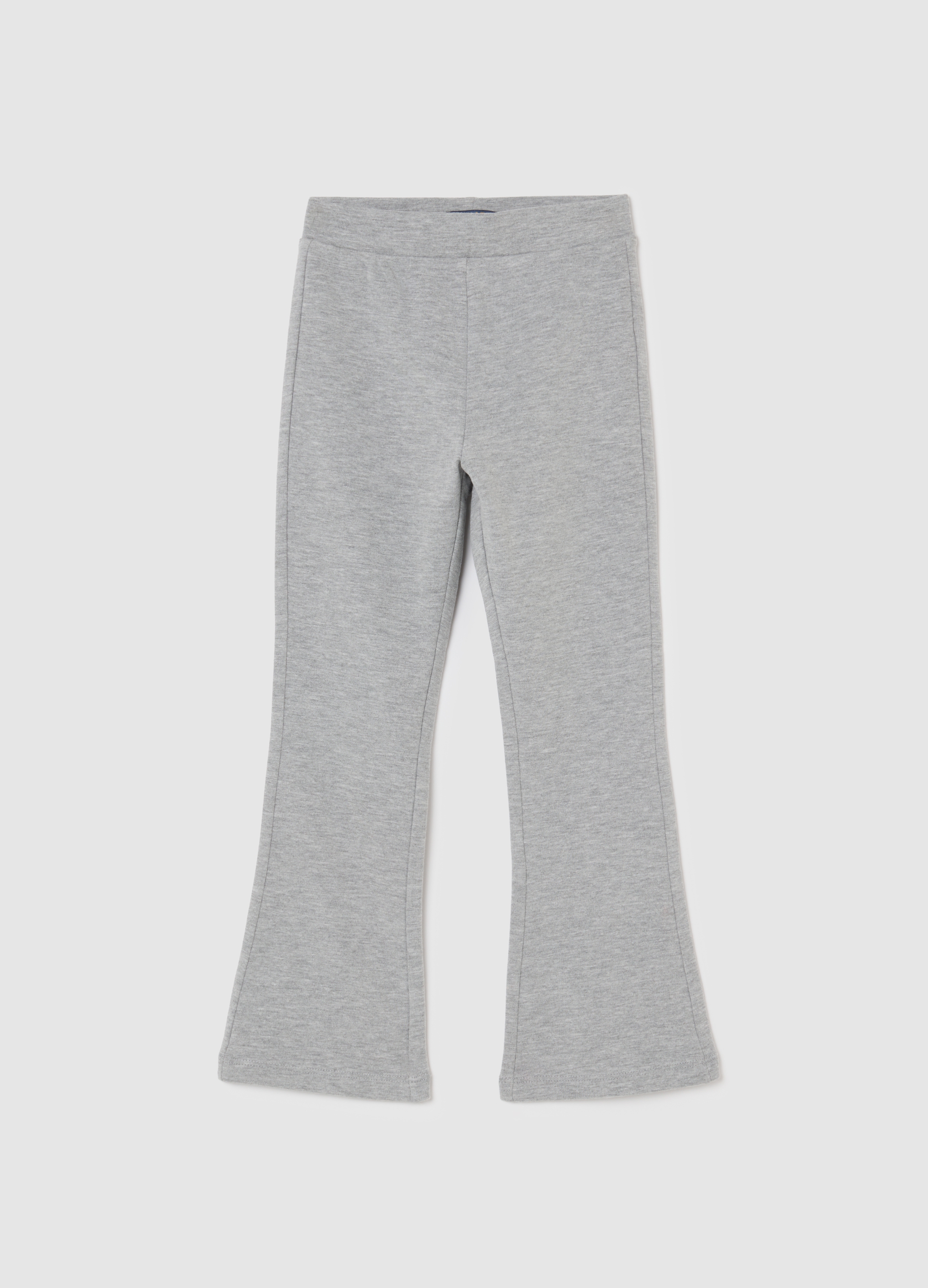 OVS KIDS, Leggings Flare Da Bambina In Cotone Elasticizzato Grigi, Niña, Gris jaspeado, Talla: 6-7