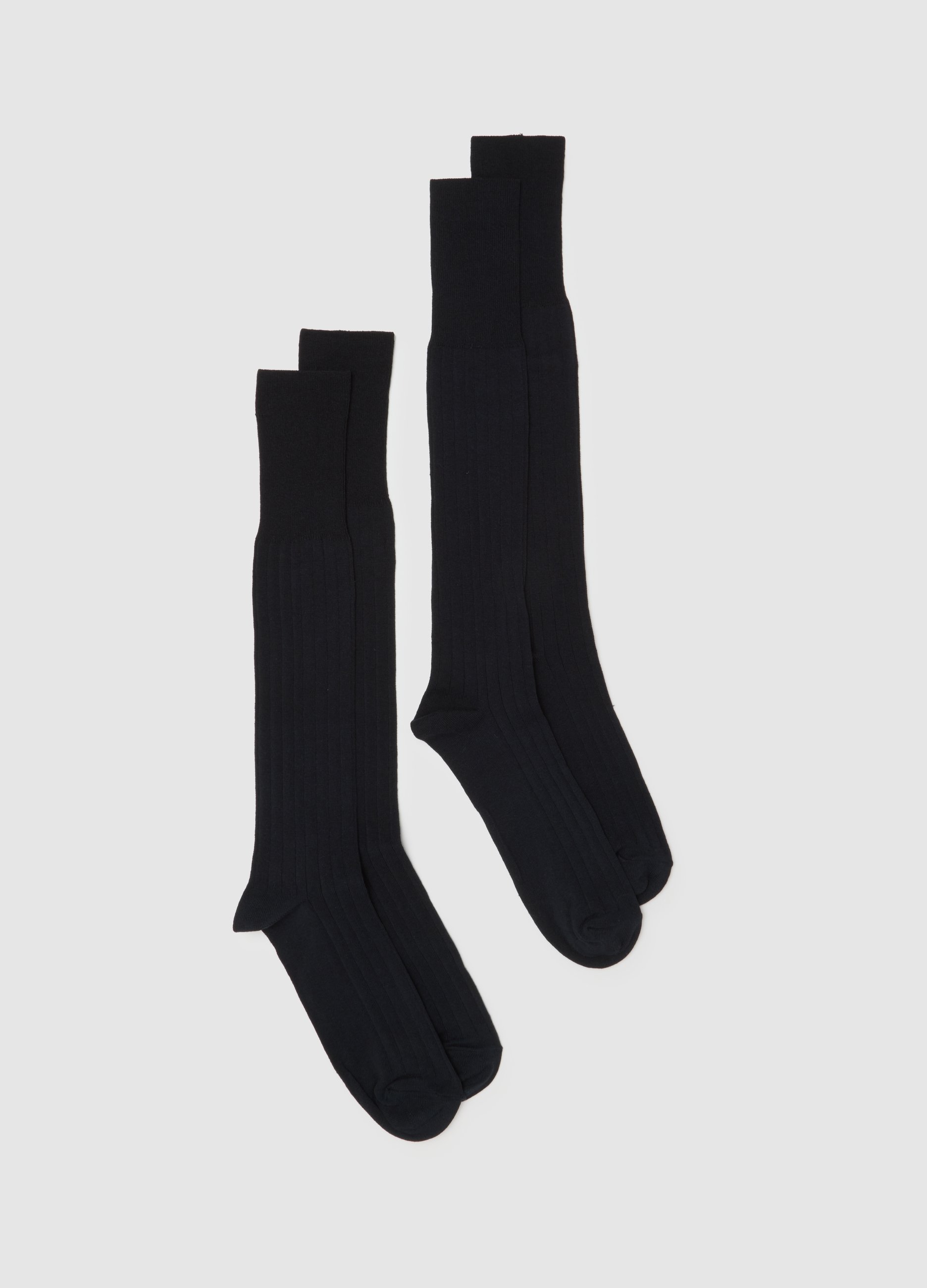 Paquete Doble De Calcetines Largos Negros Para Hombre, Hombre, Negro, Talla: 38/42