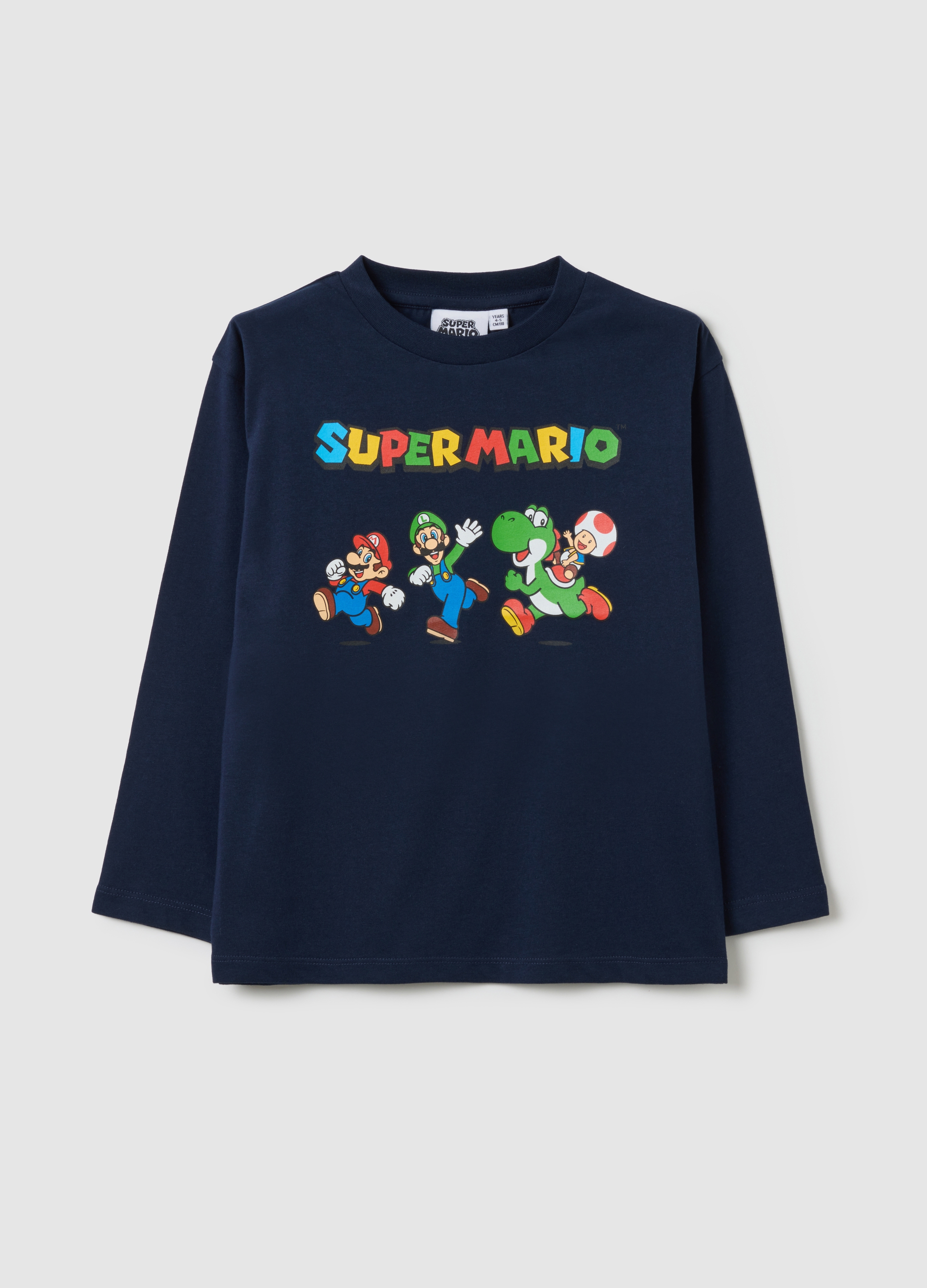 NINTENDO, Maglia Da Bambino In Puro Cotone Blu Regular Fit Con Stampa, Blu, Taglia: 5-6