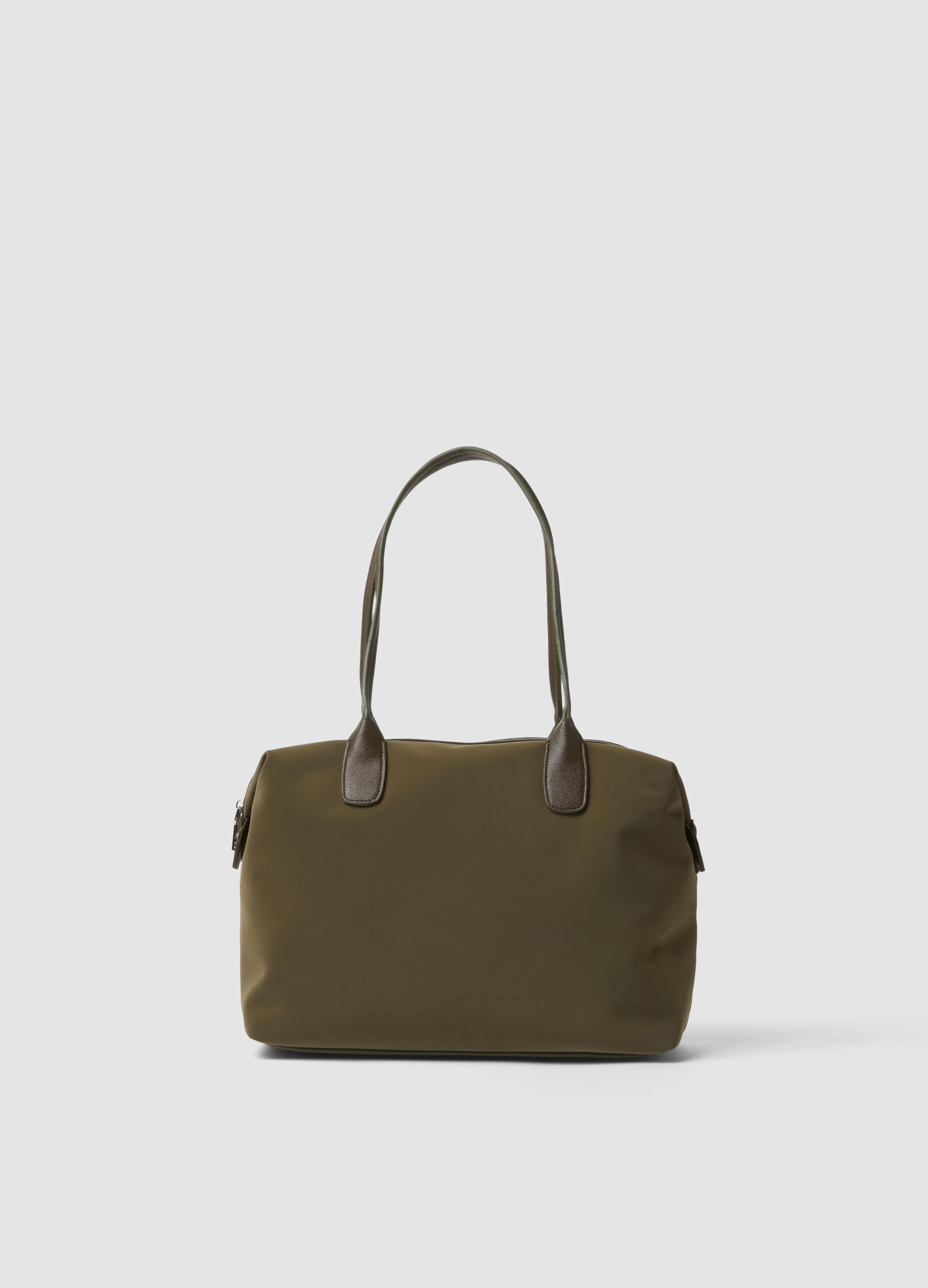 OVS, Borsa Verde A Mano Con Doppio Manico E Zip, Donna, Verde, Taglia: ONE SIZE