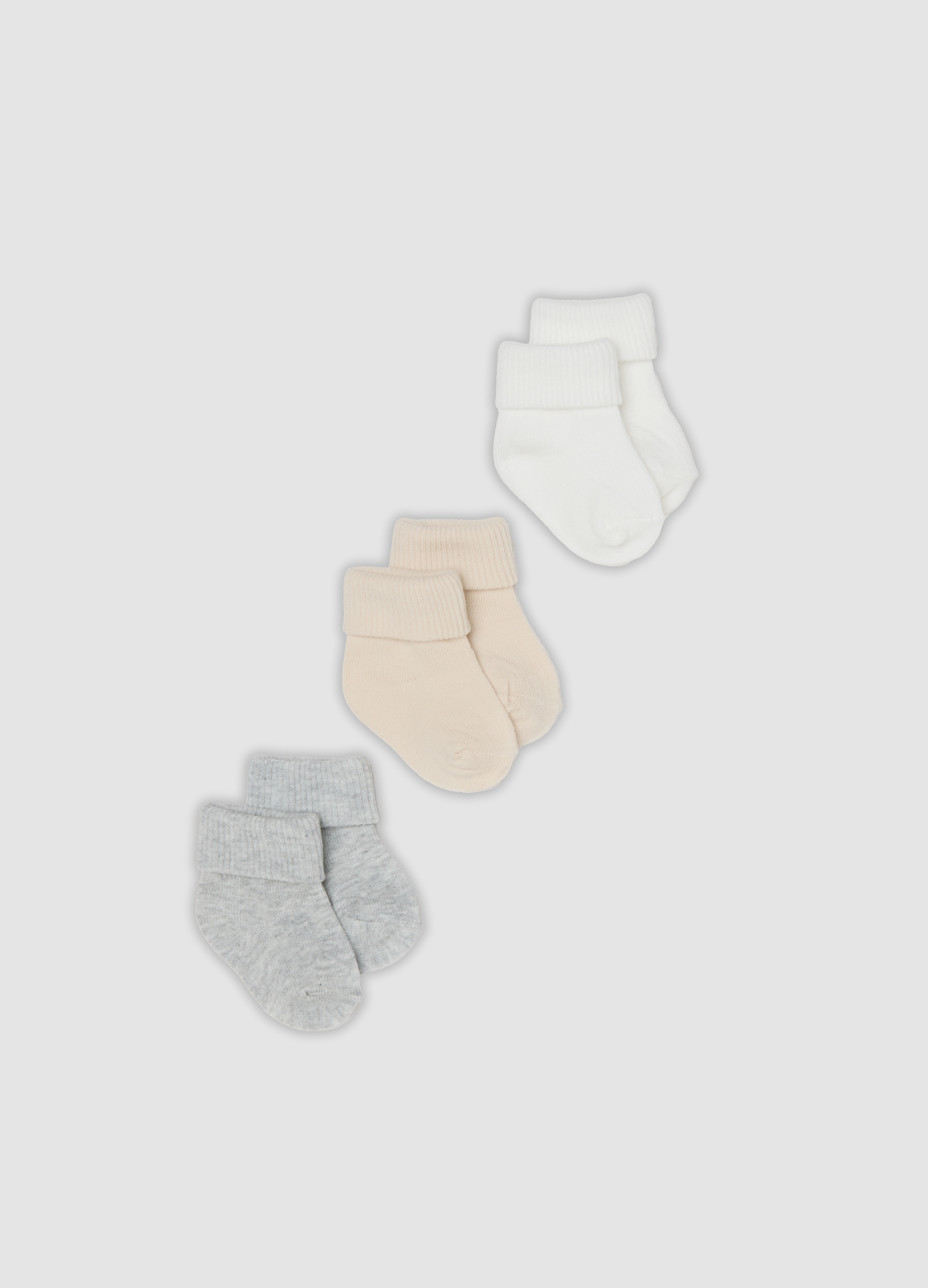 FAGOTTINO, Tripack Di Calze Corte Multicolor In Misto Cotone Organico Per Neonati, Unisex, Multicolor, Taglia: 0-3