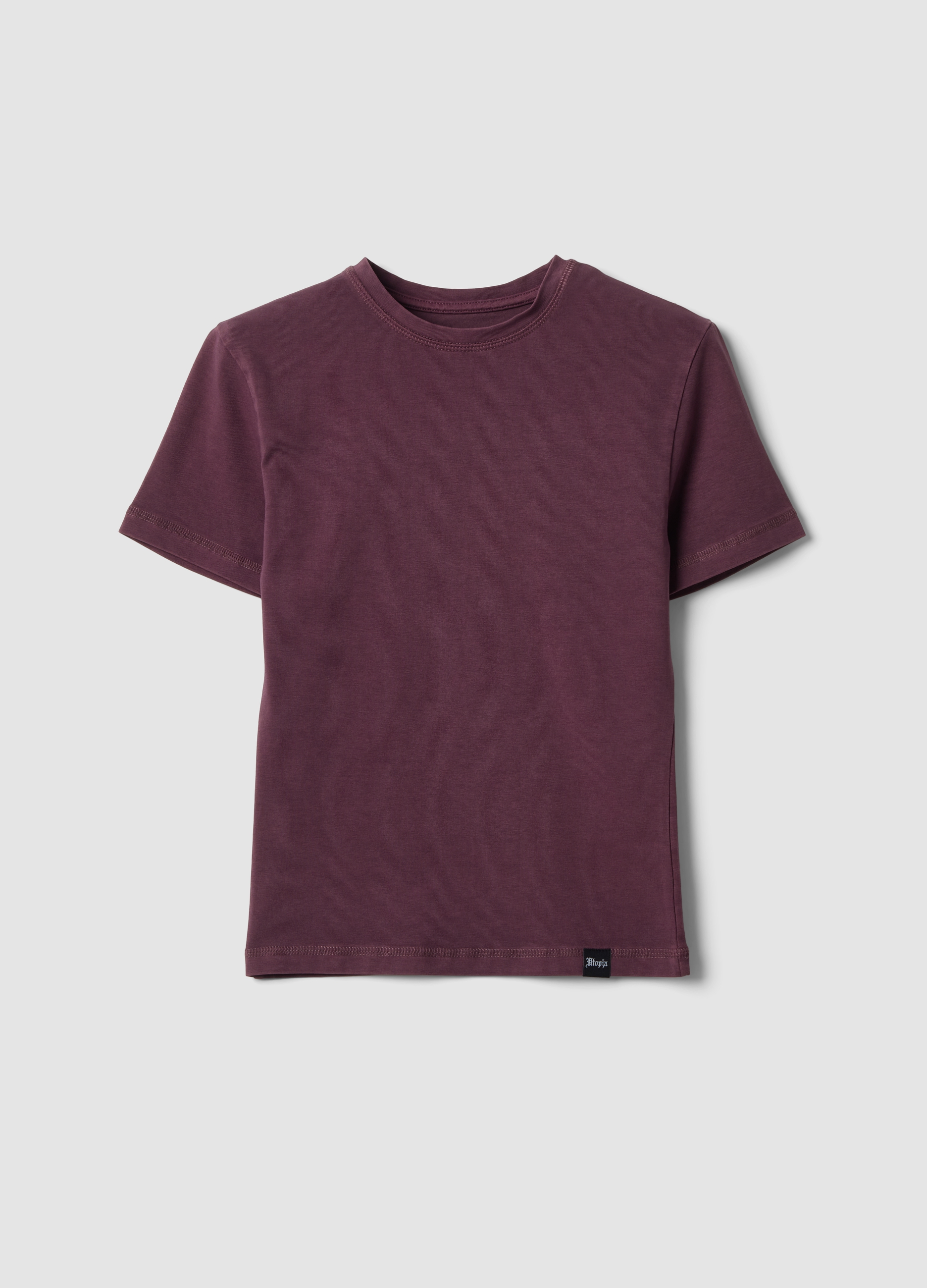 UTOPJA, Perfect T-shirt Washed Burgundy, Donna, Viola, Taglia: XS