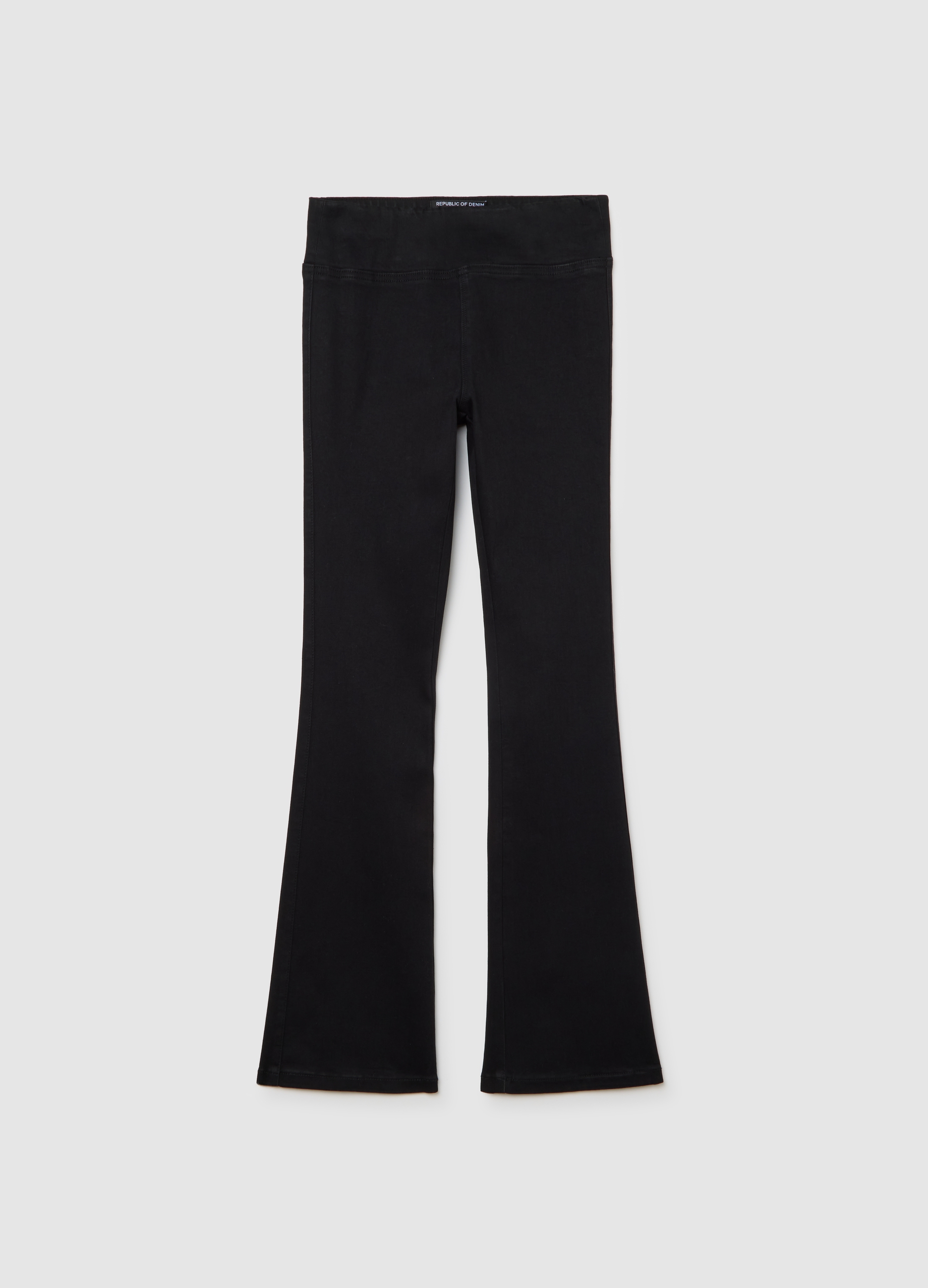 Pantalones De Campana Negros En Mezcla De Algodón, Mujer, Gunmetal, Talla: 38