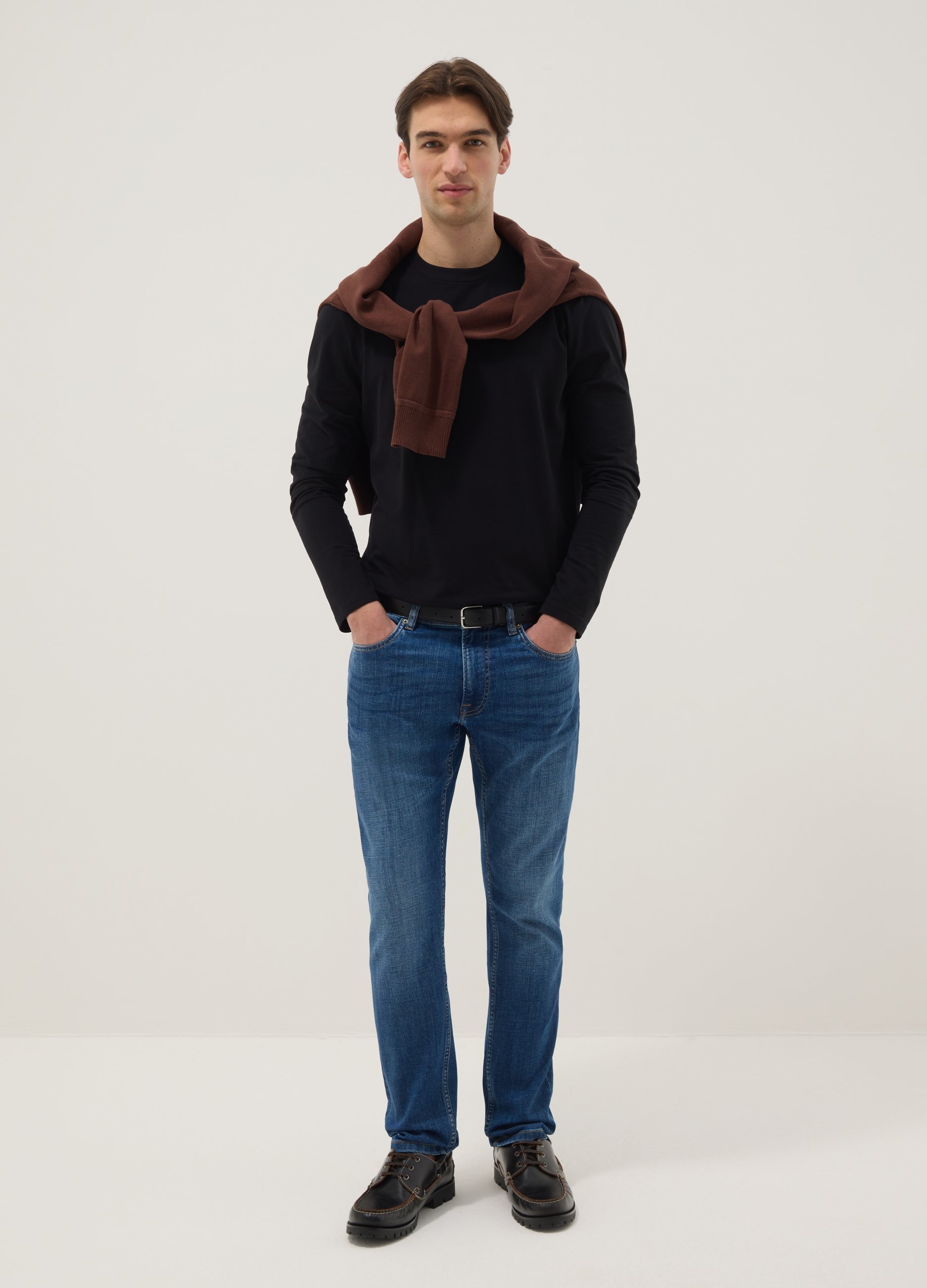 Vaqueros Slim Fit De Algodón Denim Azul Elástico, Hombre, Azul vaquero, Talla: 50