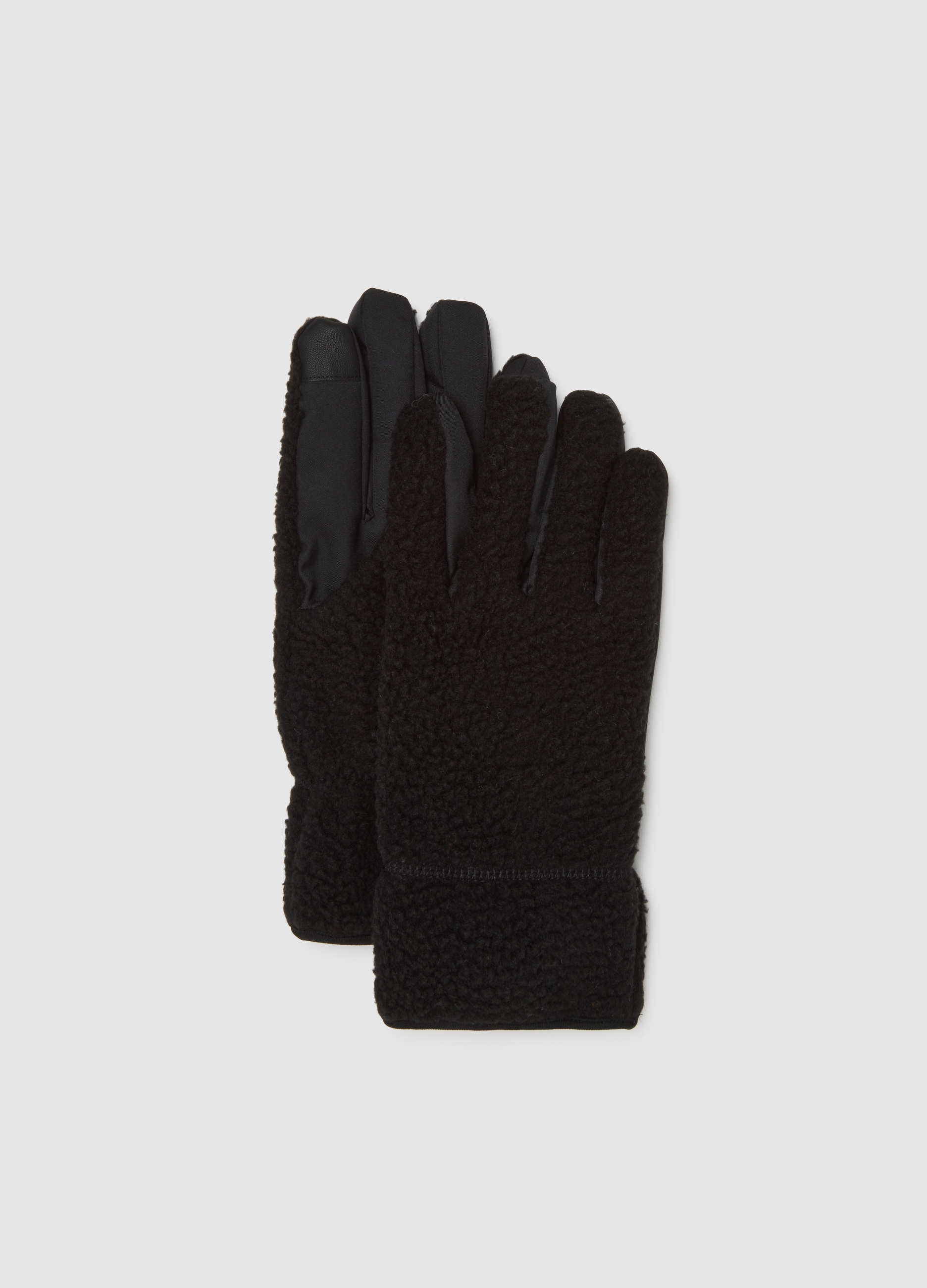 Guanti In Pile Neri, Hombre, Gunmetal, Talla: L