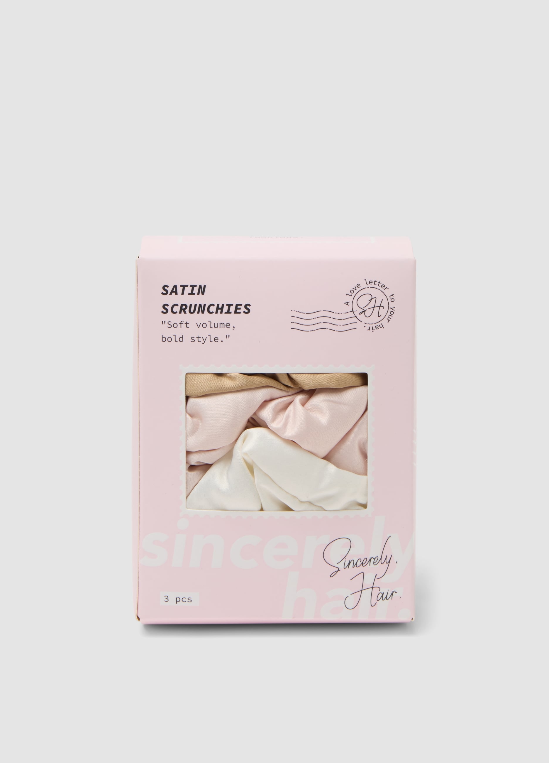 SINCERELY HAIR, Sincerely Hair Satin Scrunchies 3 Pezzi Pink-mocha-white, Unisex, Multicolor, Taglia: FASUL