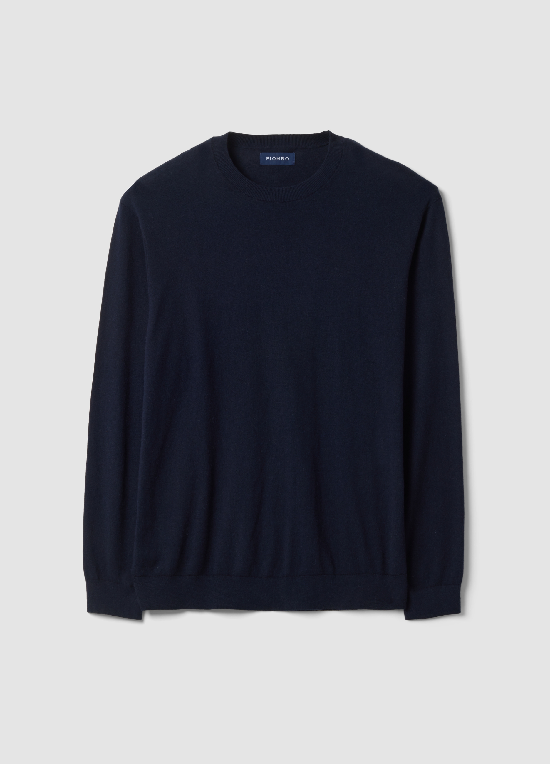 Piombo Contemporary, Maglia Blu Girocollo In Misto Cotone E Cashmere Regular Fit, Uomo, Blu, Taglia: XL