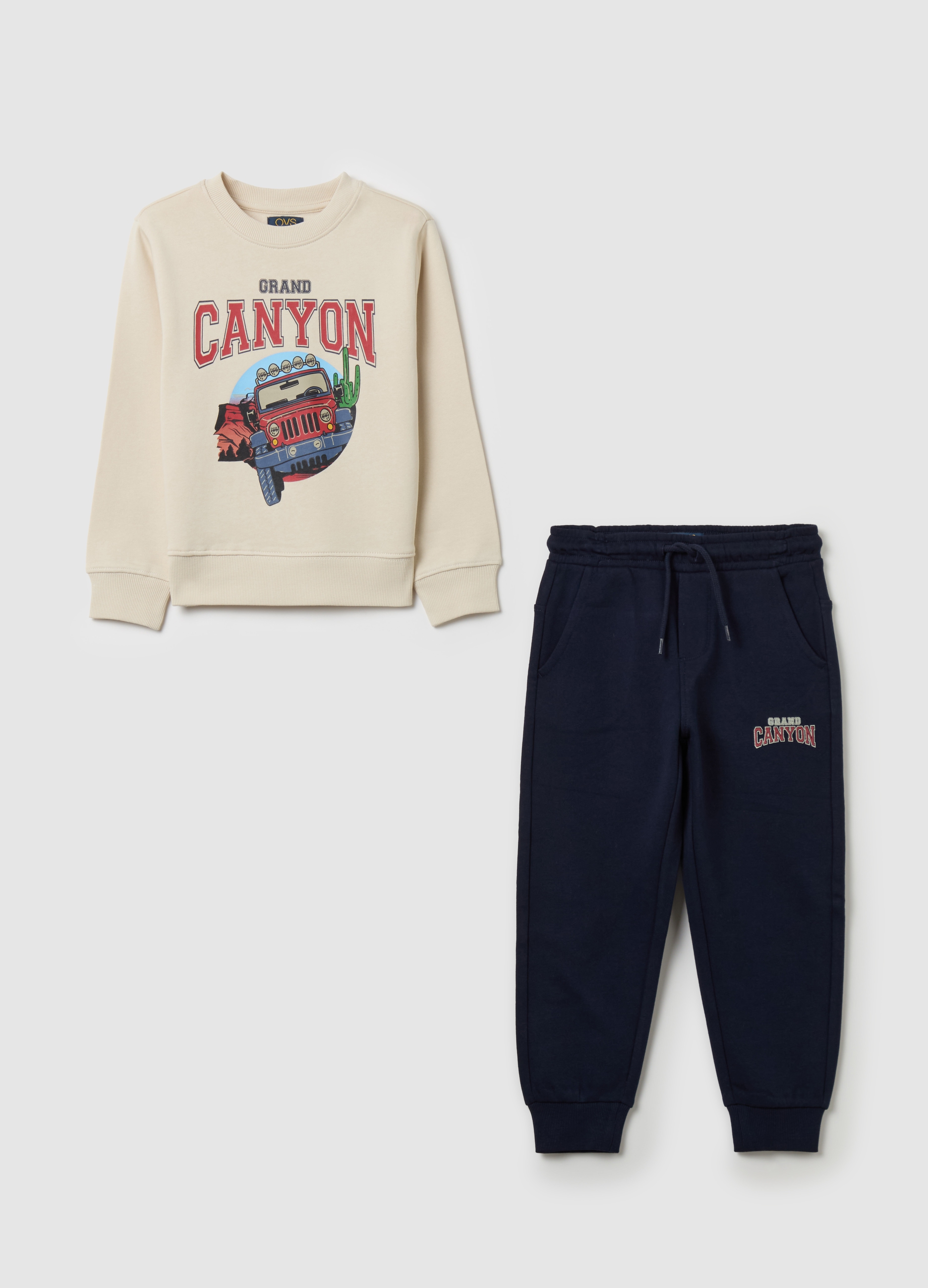 Pack Jogging De Algodón Con Estampado, Niño, Blanco/azul, Talla: 5-6