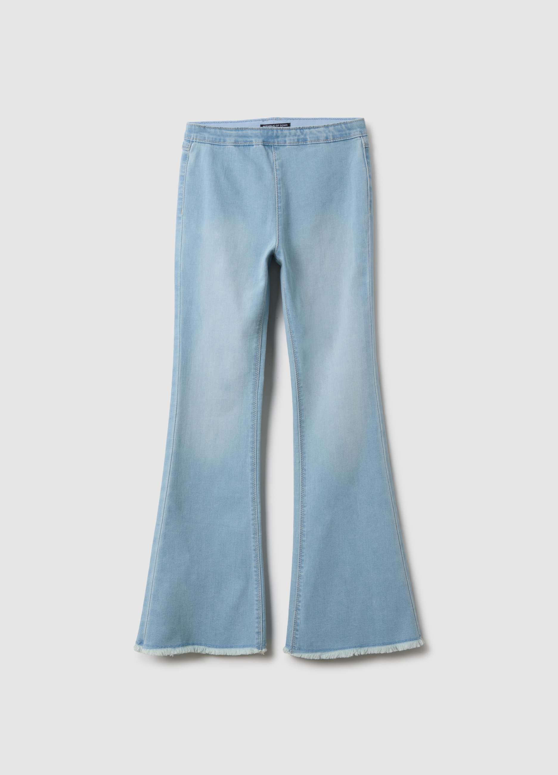 REPUBLIC OF DENIM, Jeggings De Algodón Elástico Azul Para Niñas Con Corte Amplio, Niña, Azul claro, Talla: 10-11