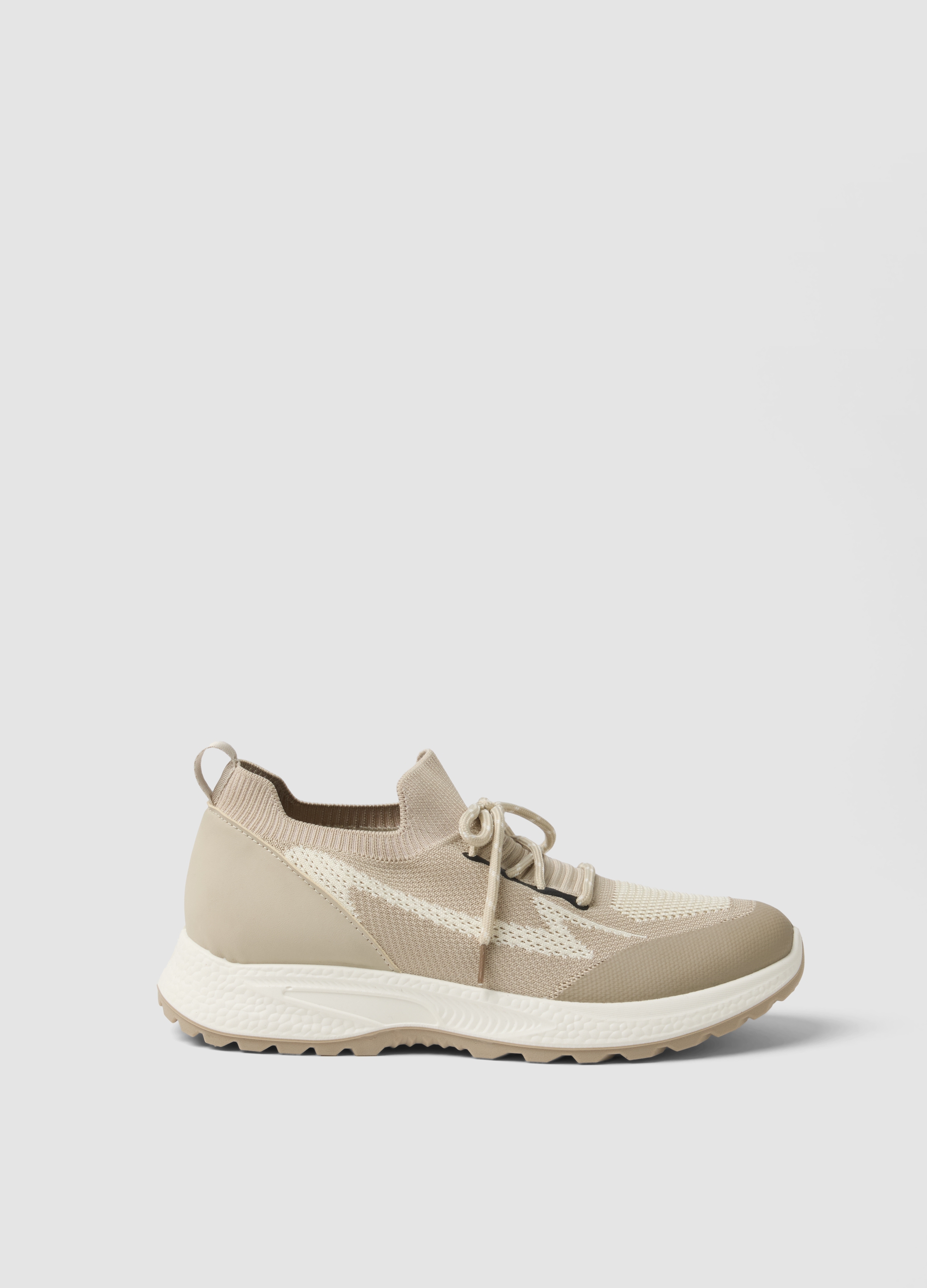 Piombo Tech, Zapatillas Multicolor Con Detalles De Punto, Hombre, Blanco/beige, Talla: 44