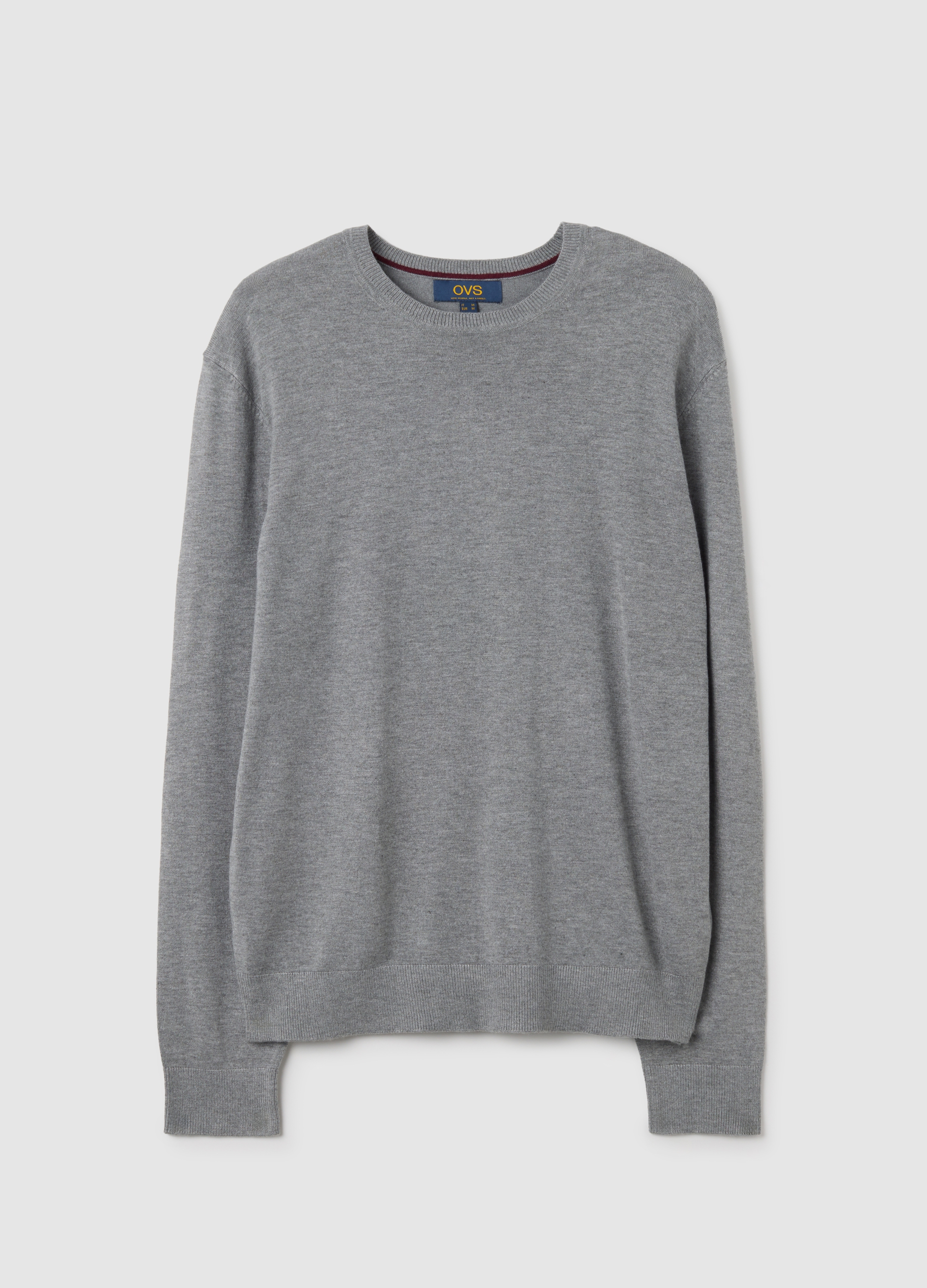 Jersey Gris De Mezcla De Viscosa Ajuste Regular, Hombre, Gris claro, Talla: XL