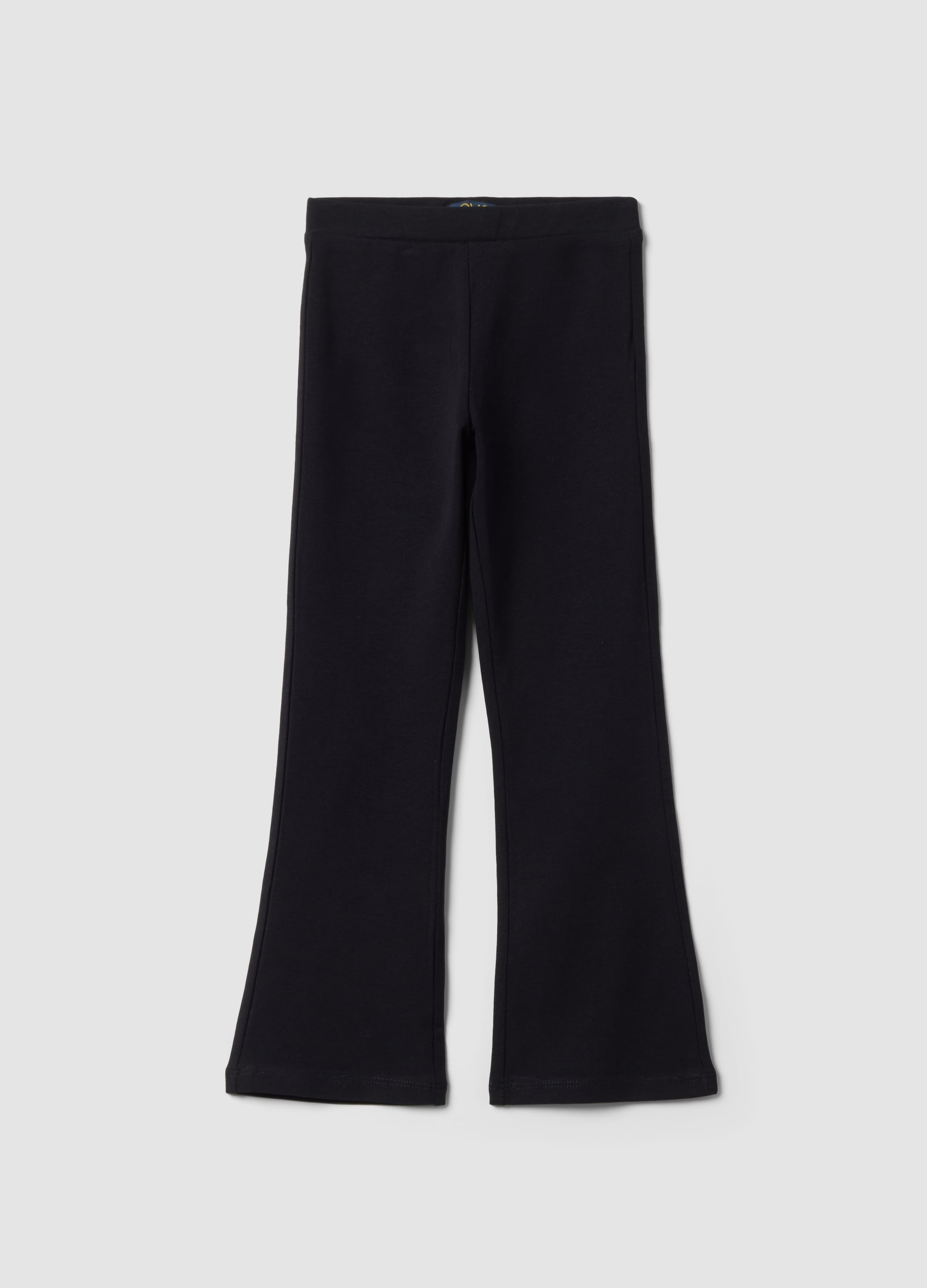 OVS KIDS, Leggings Neri In Cotone Elasticizzato Flare Fit Per Bambina, Nero, Taglia: 7-8