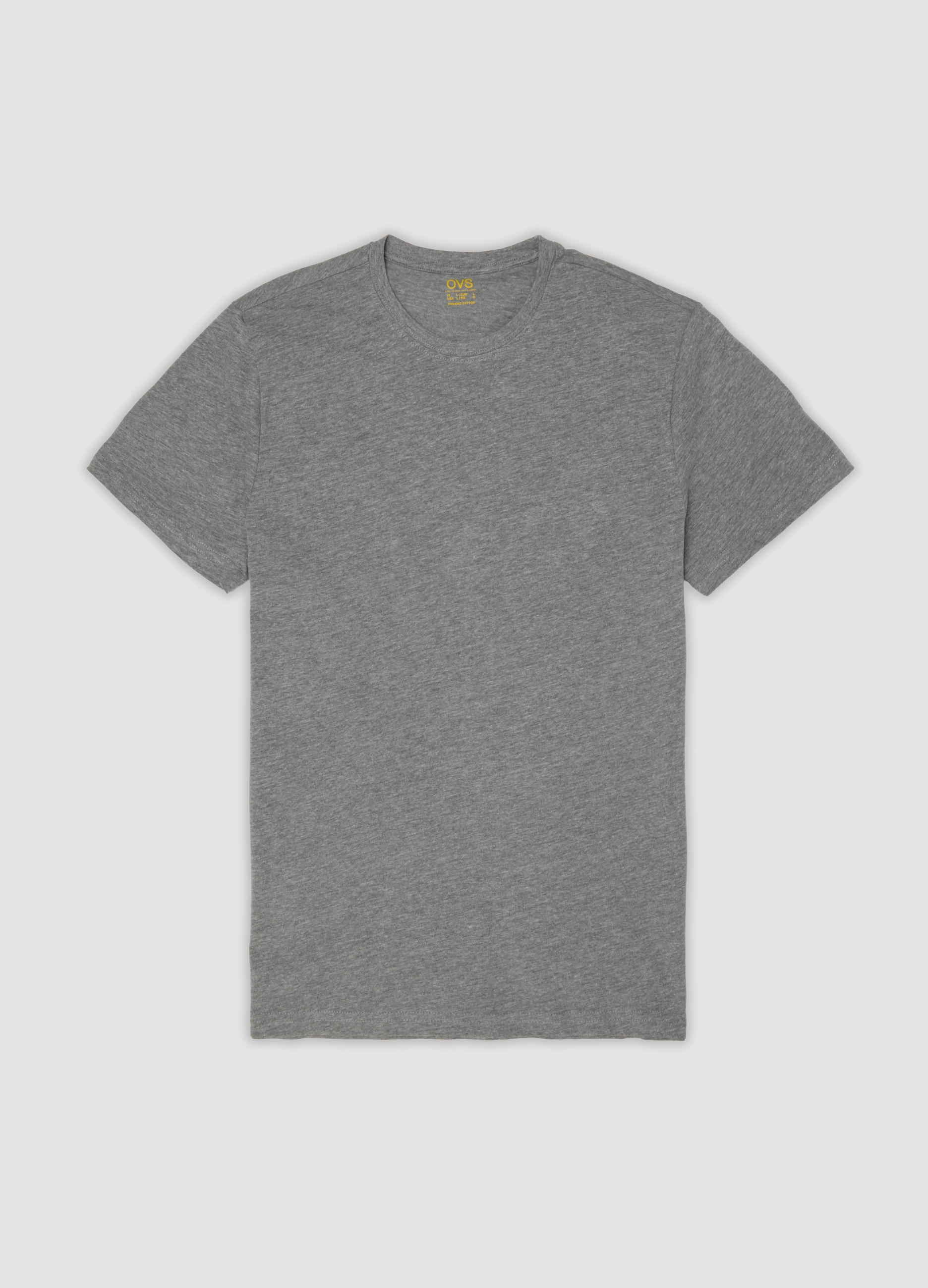 OVS, T-shirt Grigia In Puro Cotone Organico Regular Fit, Uomo, Grigio, Taglia: XL