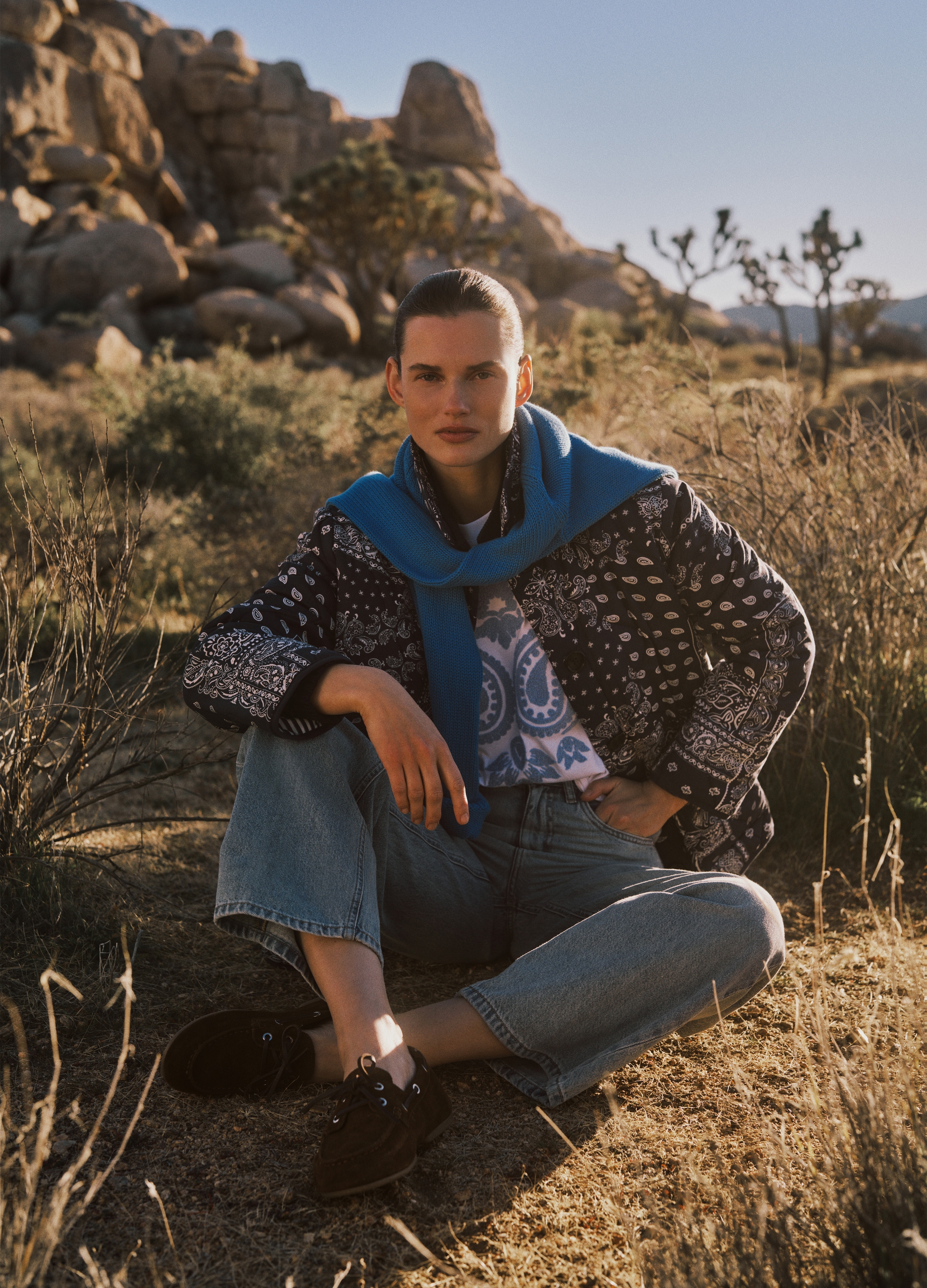 PIOMBO, Chaqueta Acolchada Multicolor De Algodón Puro Regular Fit Con Estampado, Mujer, Azul/Blanco, Talla: XL