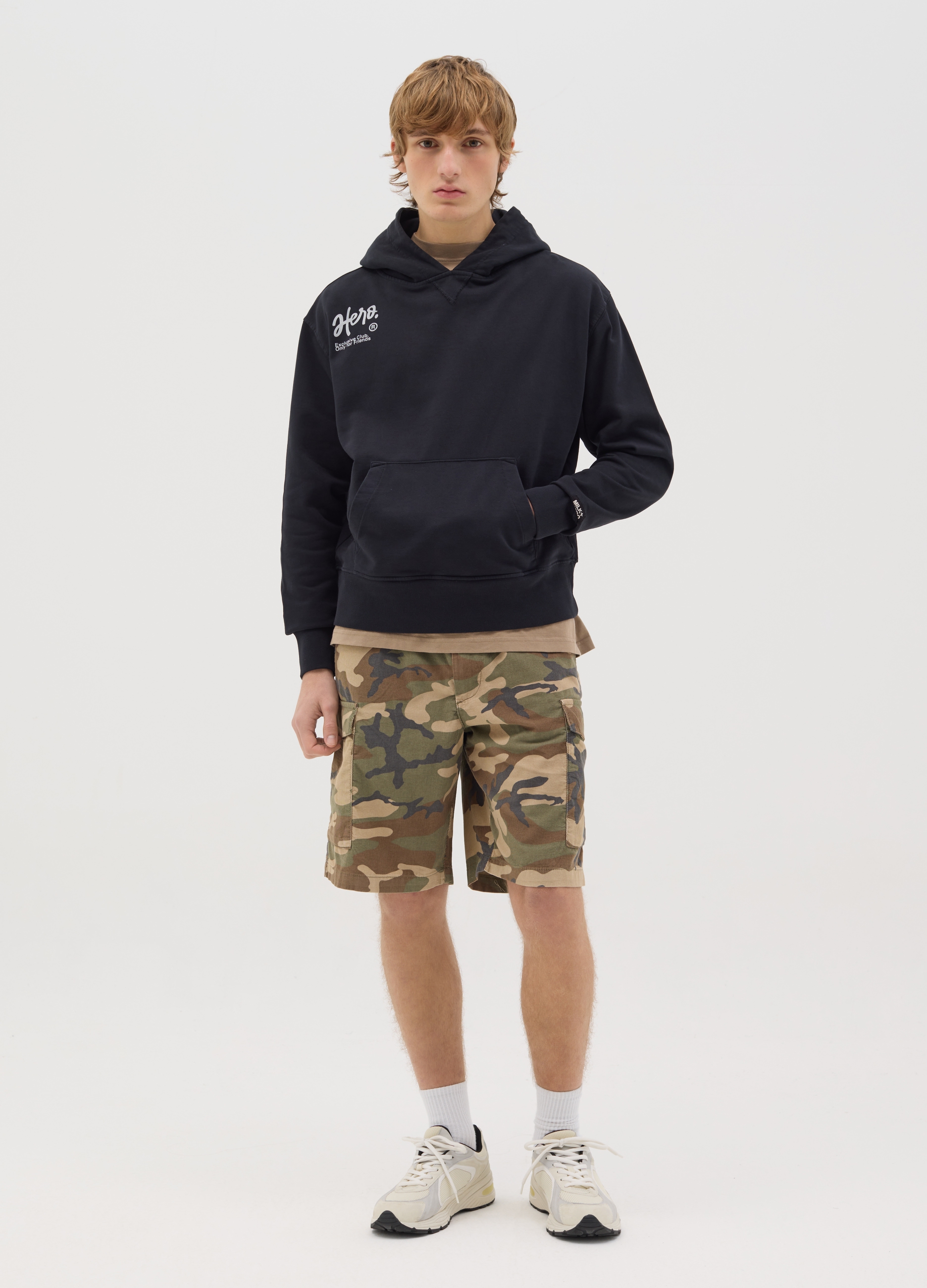 OVS, Bermudas Cargo De Camuflaje De Algodón, Hombre, Marrón/Verde, Talla: 50