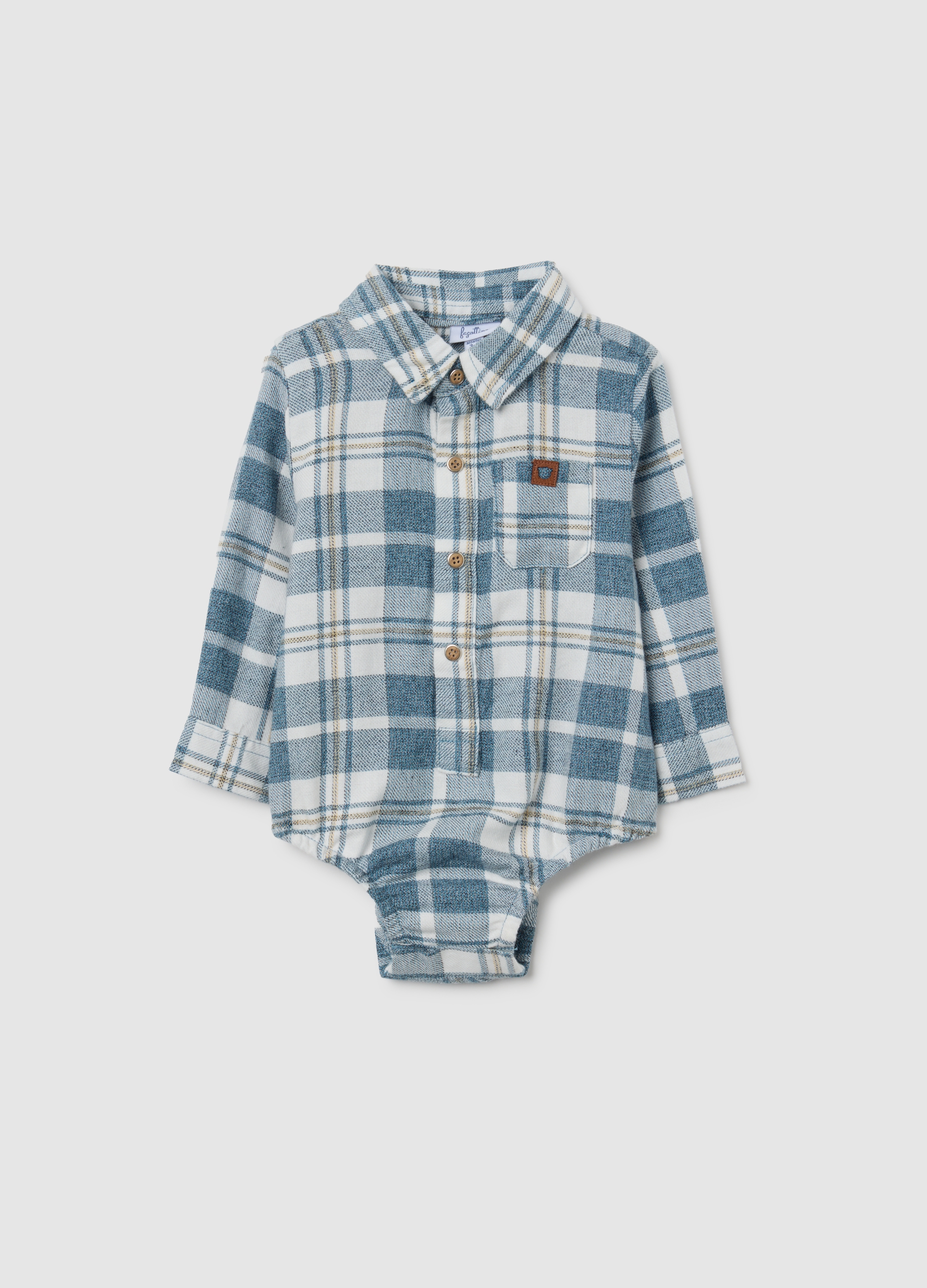 FAGOTTINO, Body Da Neonato In Puro Cotone Multicolor A Quadri, Multicolor, Taglia: 3-6