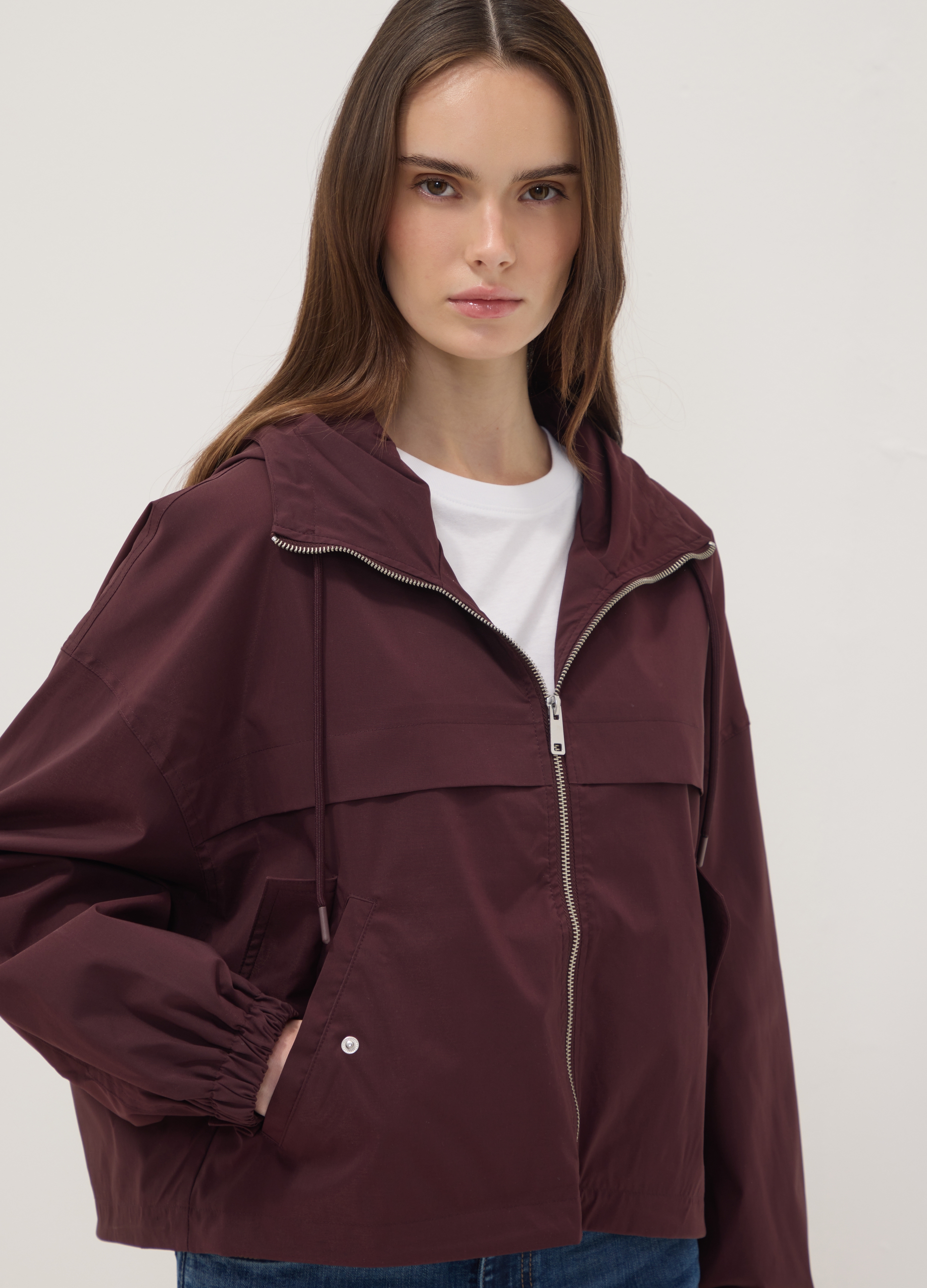 OVS, Giacca Viola Con Cappuccio E Zip, Donna, Viola, Taglia: XS