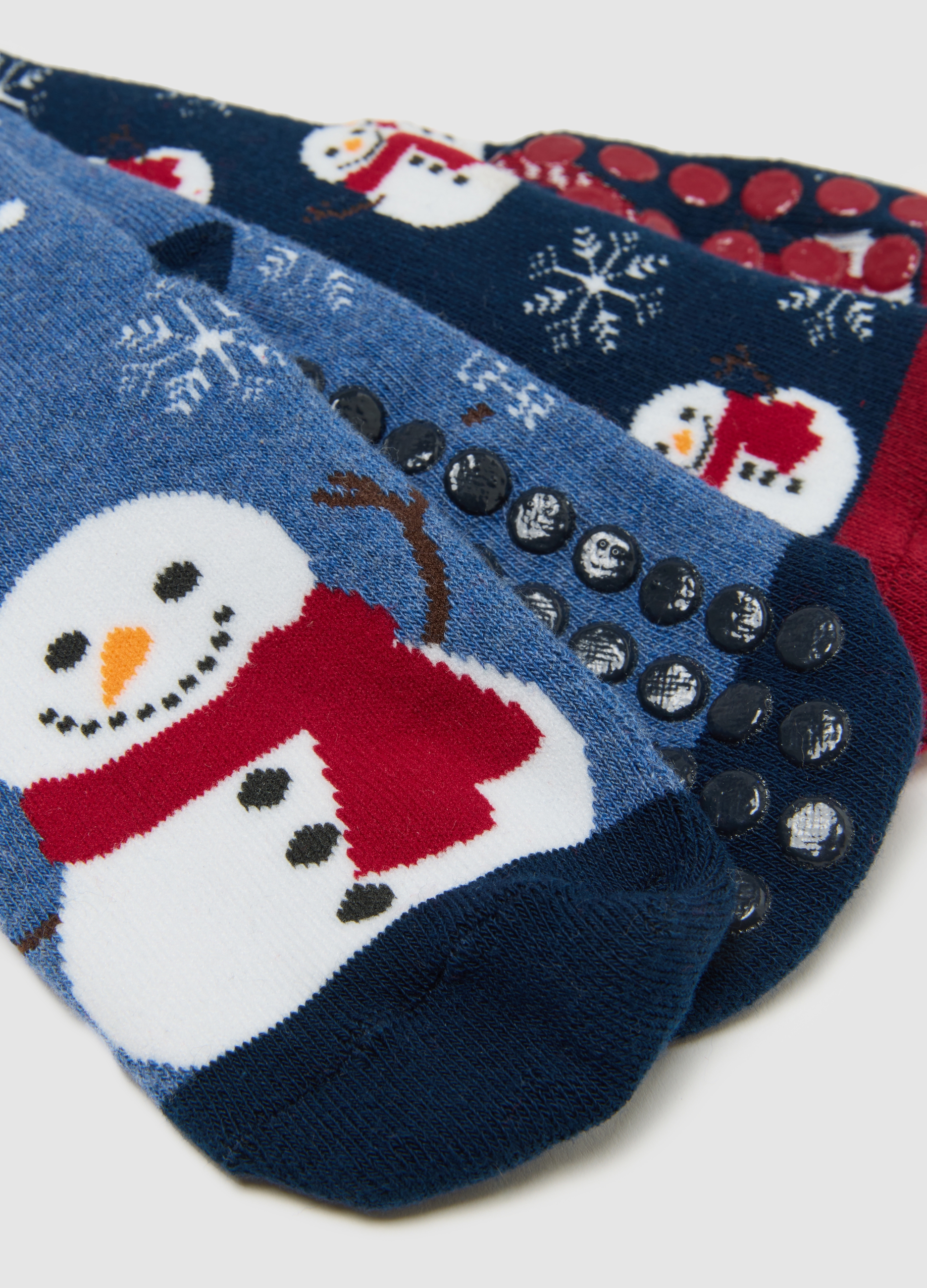 OVS KIDS, Bipack Calze Antiscivolo Natalizie Da Bambino In Misto Cotone Multicolor, Multicolor, Taglia: 28/30