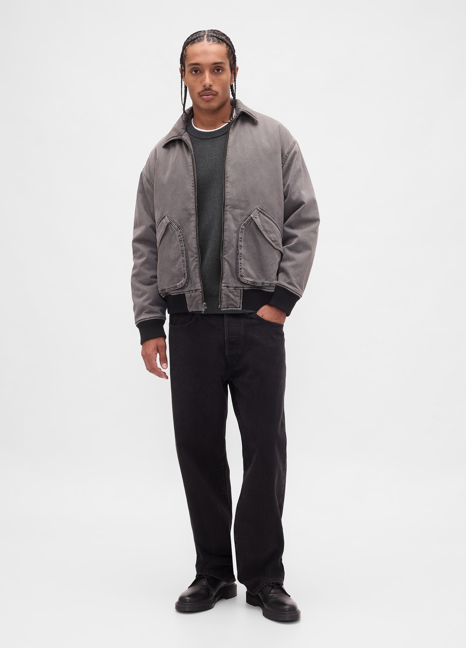 GAP, Maglione Girocollo In Cotone, Uomo, Grigio, Taglia: M