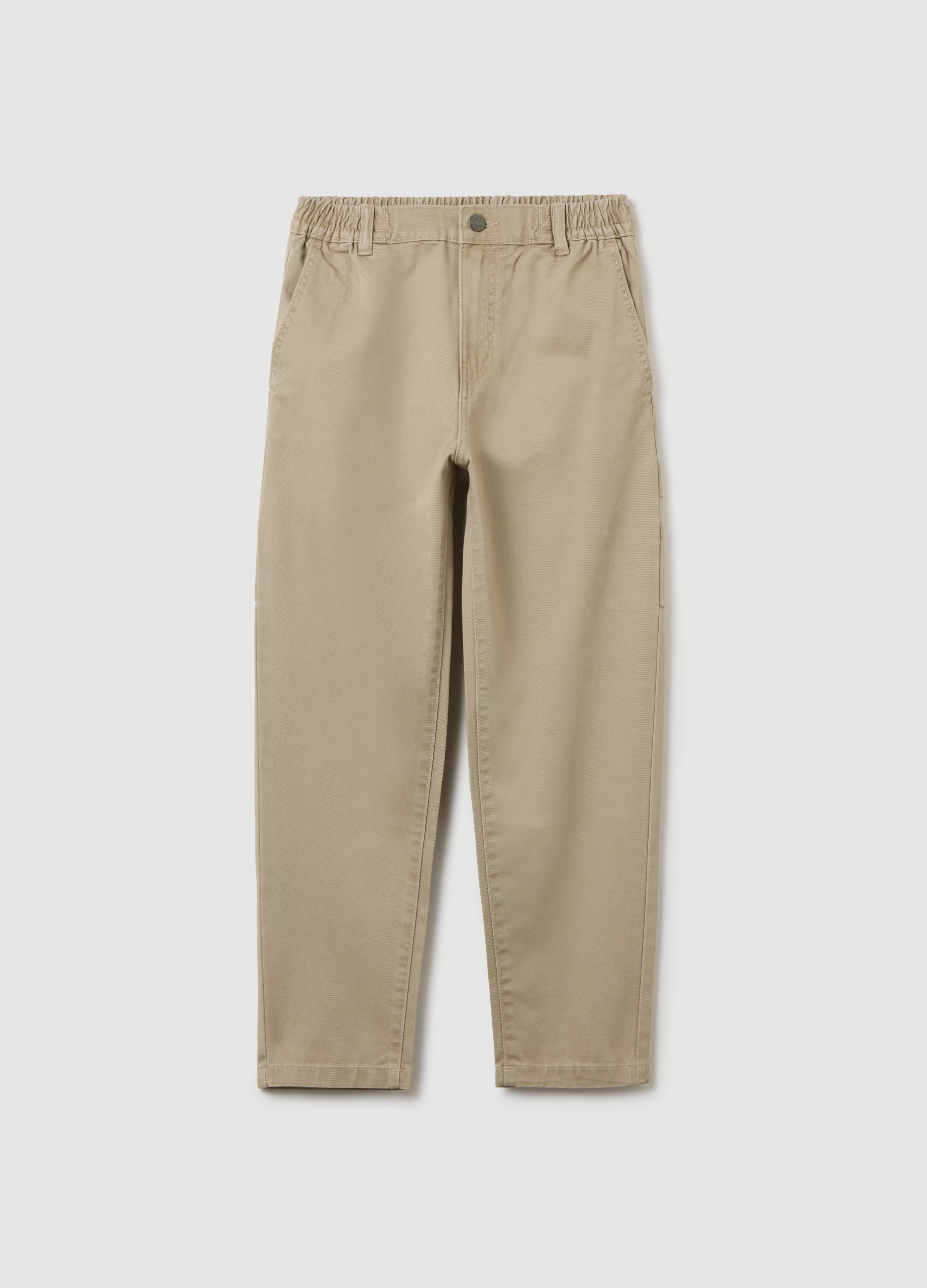 Pantaloni Da Ragazzo In Puro Cotone Beige, Niño, Beige Claro, Talla: 13-14