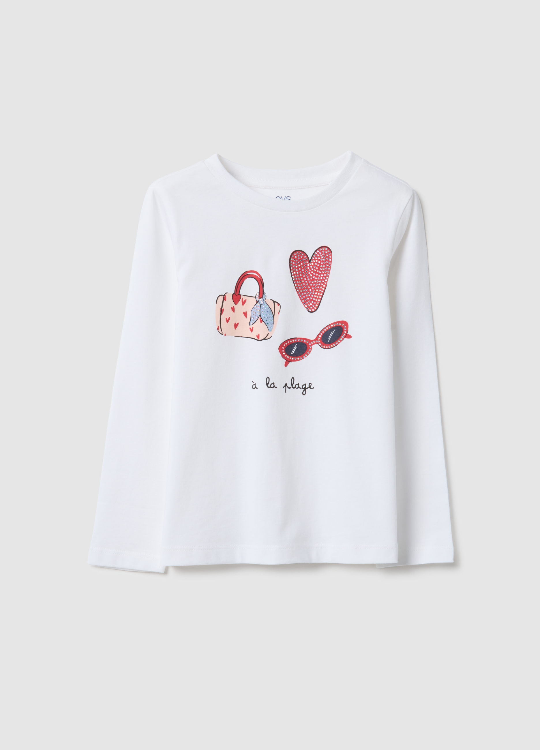OVS KIDS, Camiseta Blanca De Algodón Puro Para Niñas, Ajuste Regular, Niña, Blanco óptico, Talla: 5-6