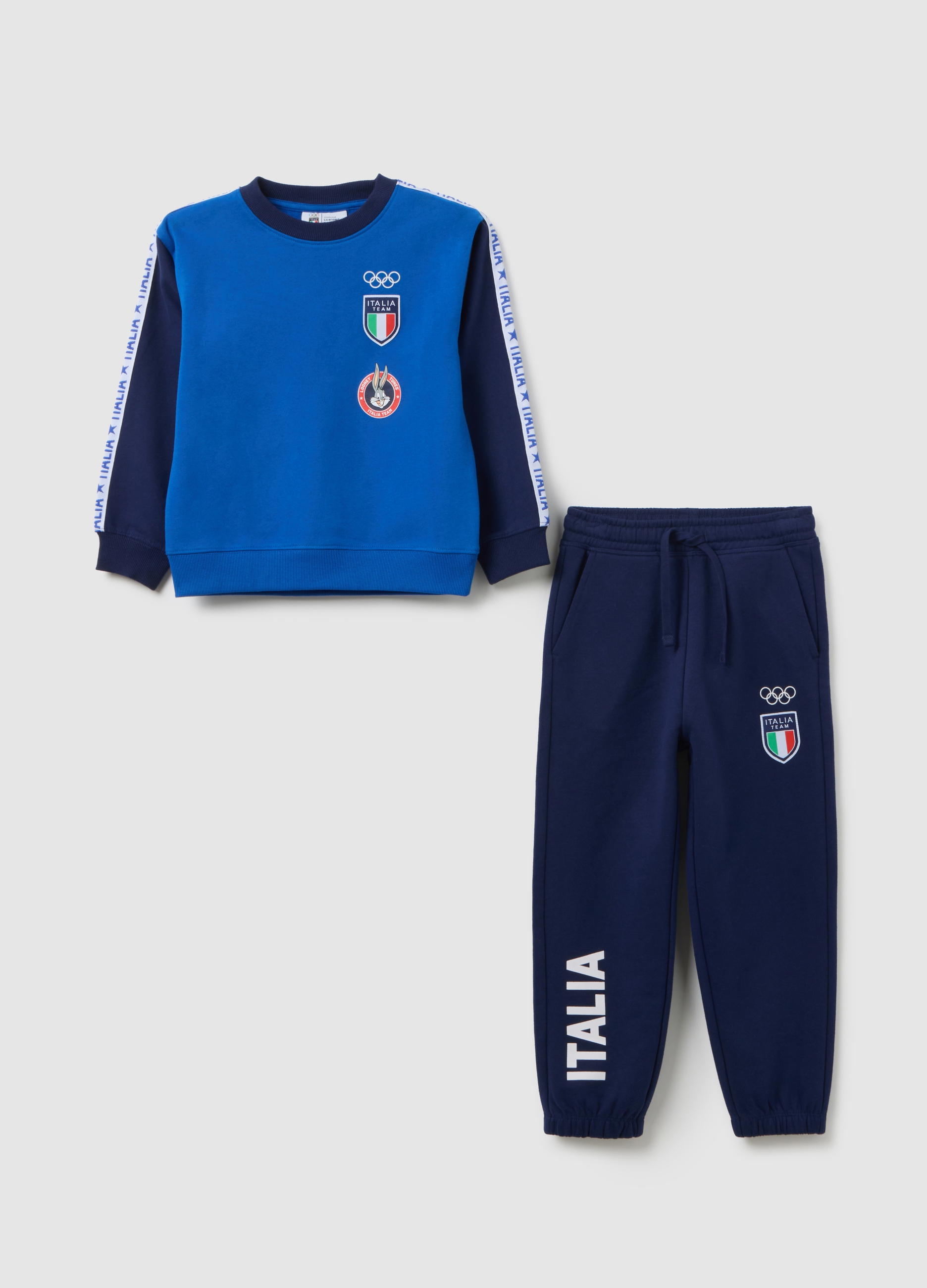OVS KIDS, Pigiama Multicolor Da Bambino In Misto Cotone Looney Tunes X Italia Team, Multicolor, Taglia: 3-4