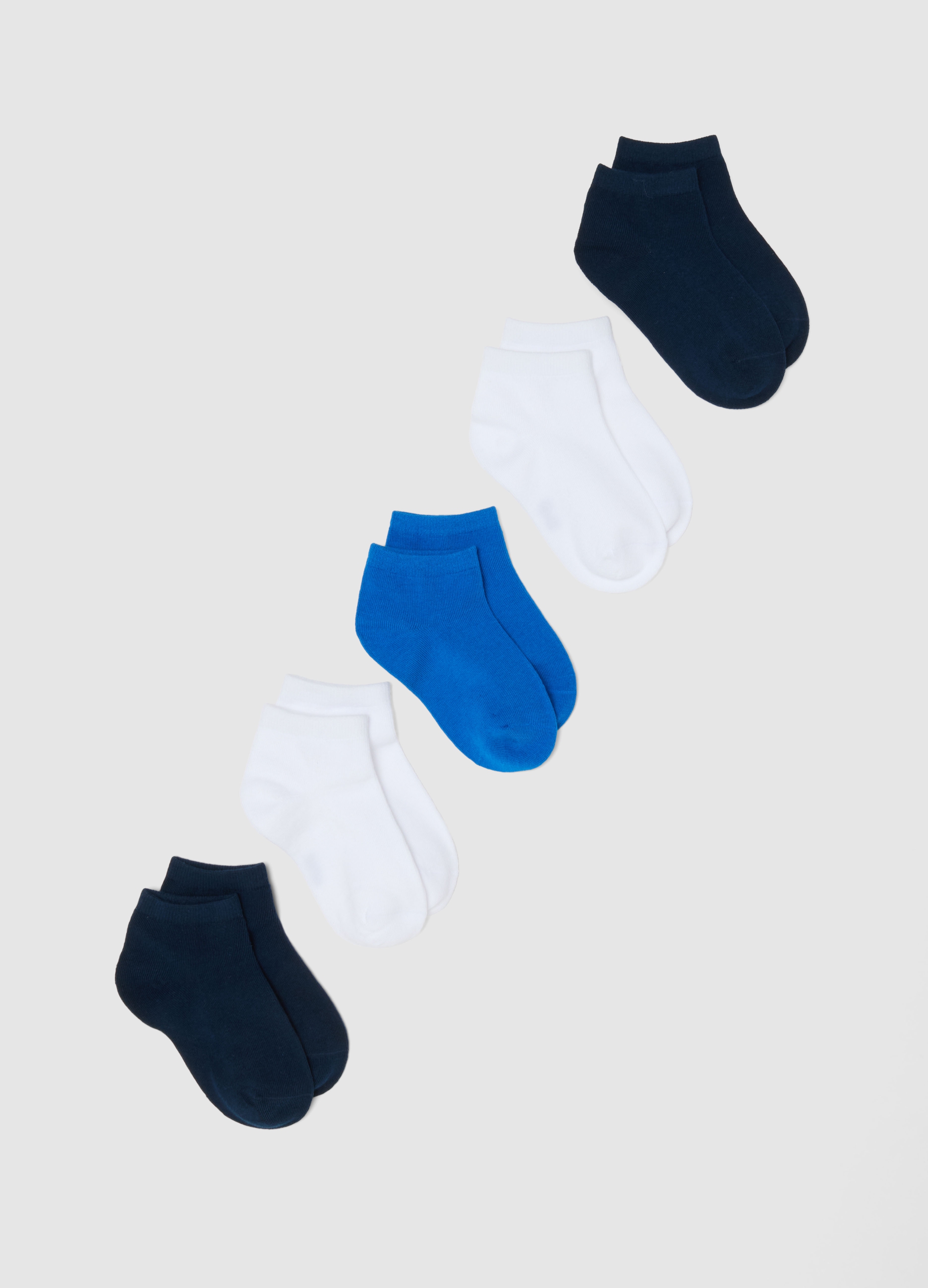 OVS KIDS, Pack De Calcetines Multicolor De Mezcla De Algodón Orgánico Para Niños, Niño, Blanco/azul, Talla: 34/36