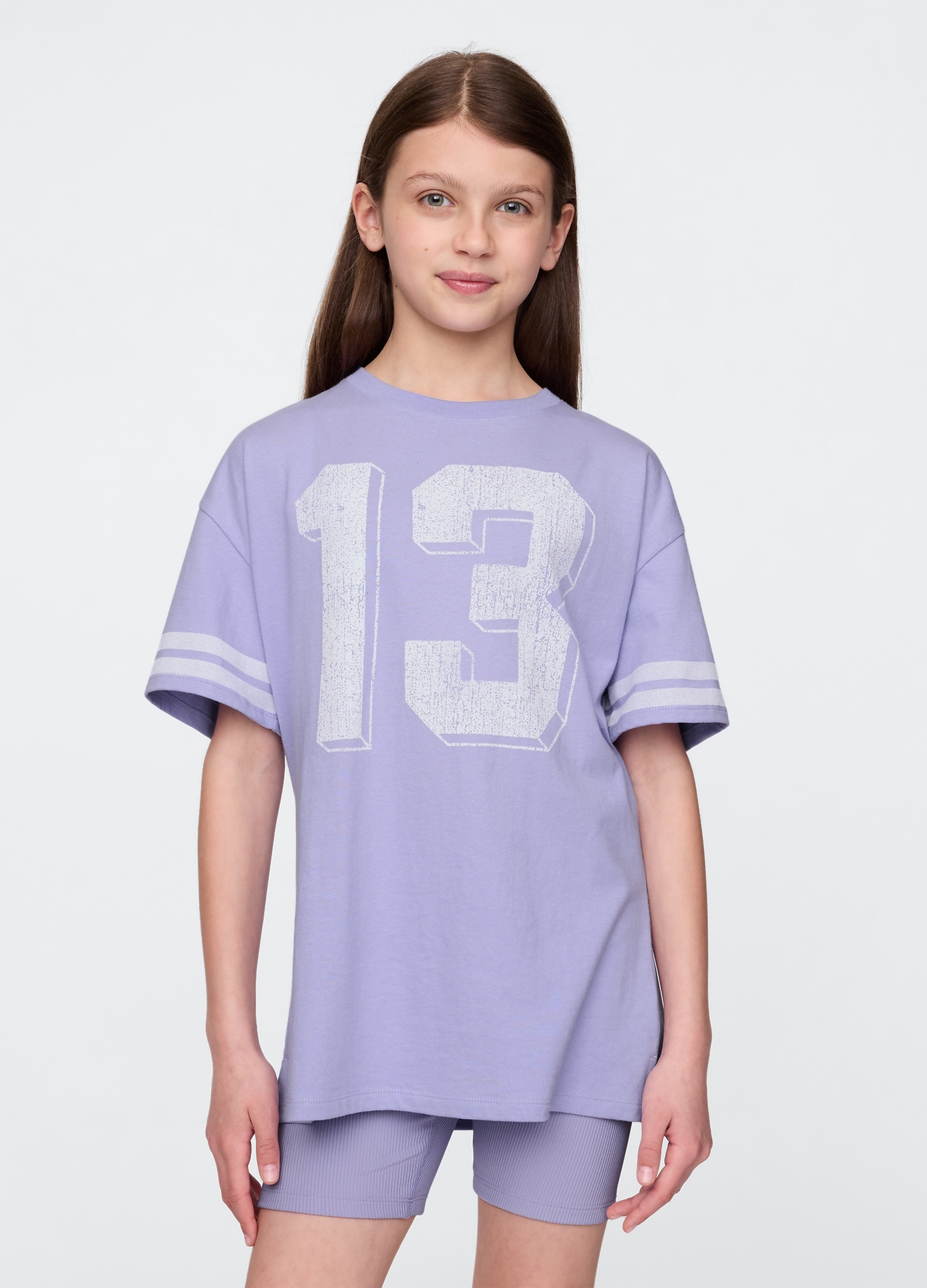 GAP KIDS, T-shirt Con Design Sportivo, Bambina, Viola, Taglia: L