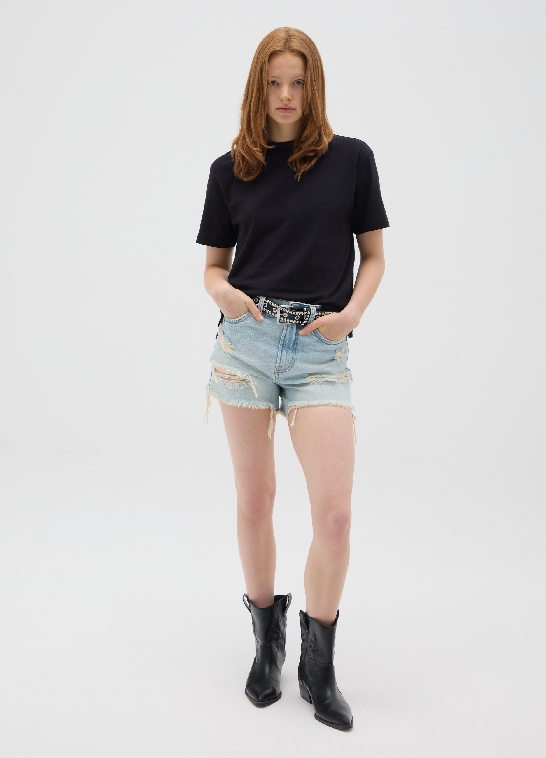 OVS , Shorts Da Donna In Puro Cotone Azzurri Regular Fit, Azzurro, Taglia: 36