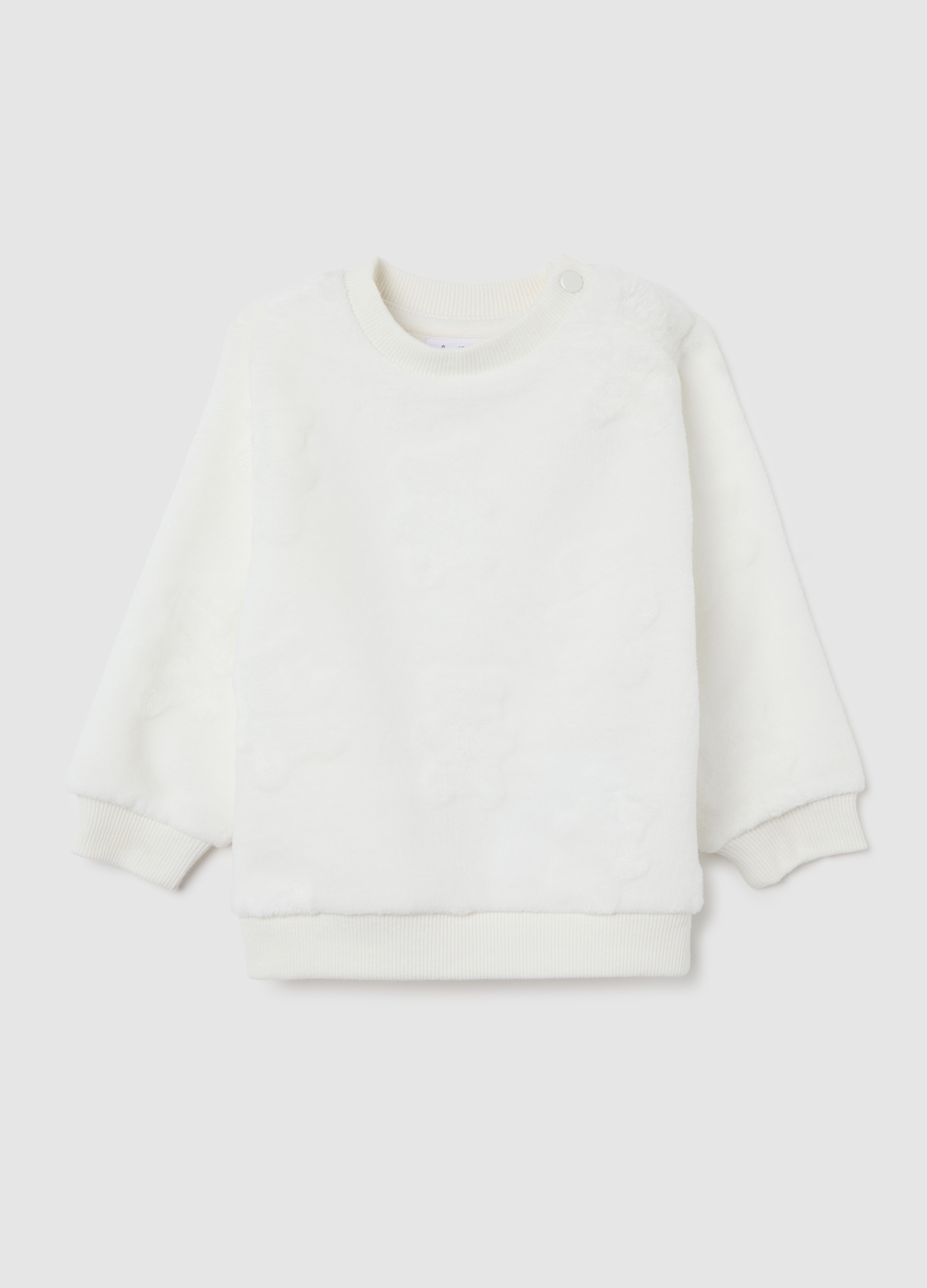 FAGOTTINO, Sudadera Blanca De Niña Con Ajuste Regular Y Cuello Redondo, Niña, Blanco óptico, Talla: 9-12