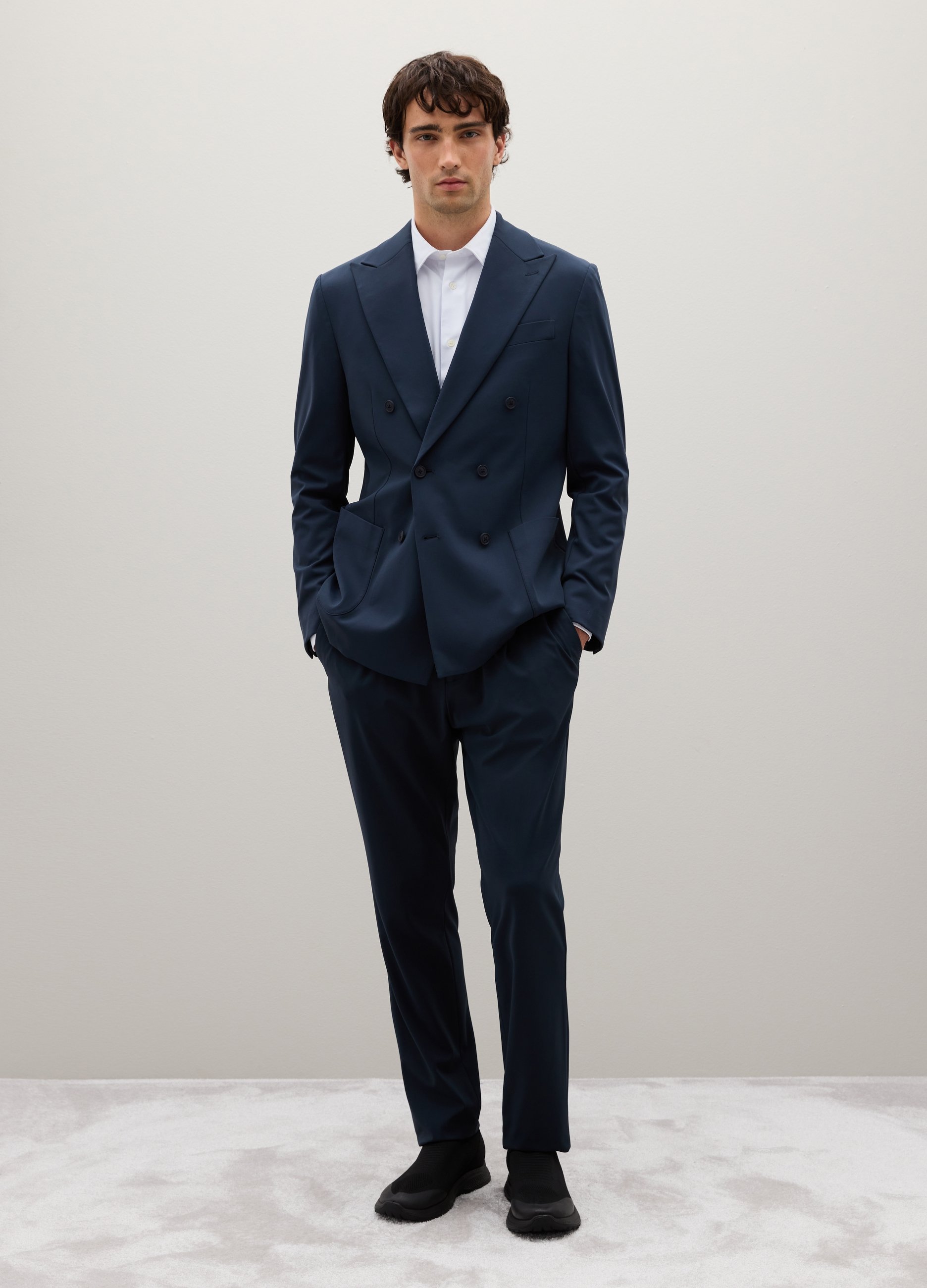OVS, Pantalones Azules De Tejido Elástico Corte Regular, Hombre, Azul oscuro, Talla: 50