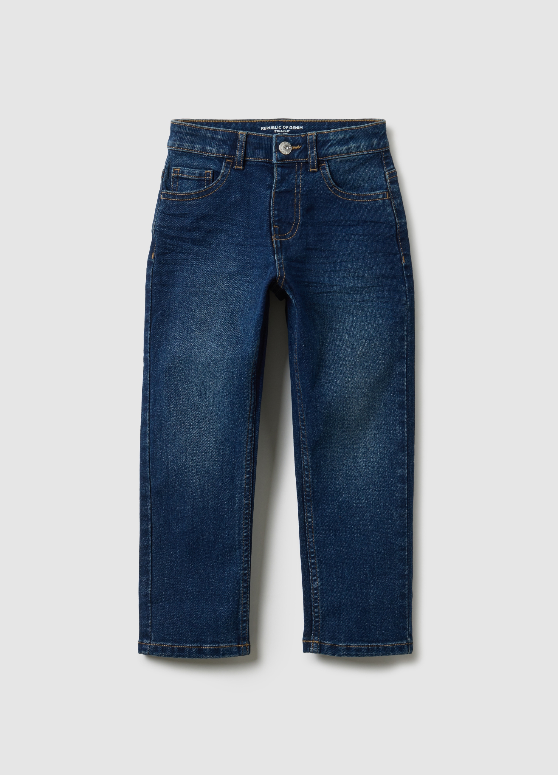 OVS KIDS, Vaqueros Rectos Azul Con Denim Elástico Para Niño, Niño, Azul oscuro, Talla: 8-9