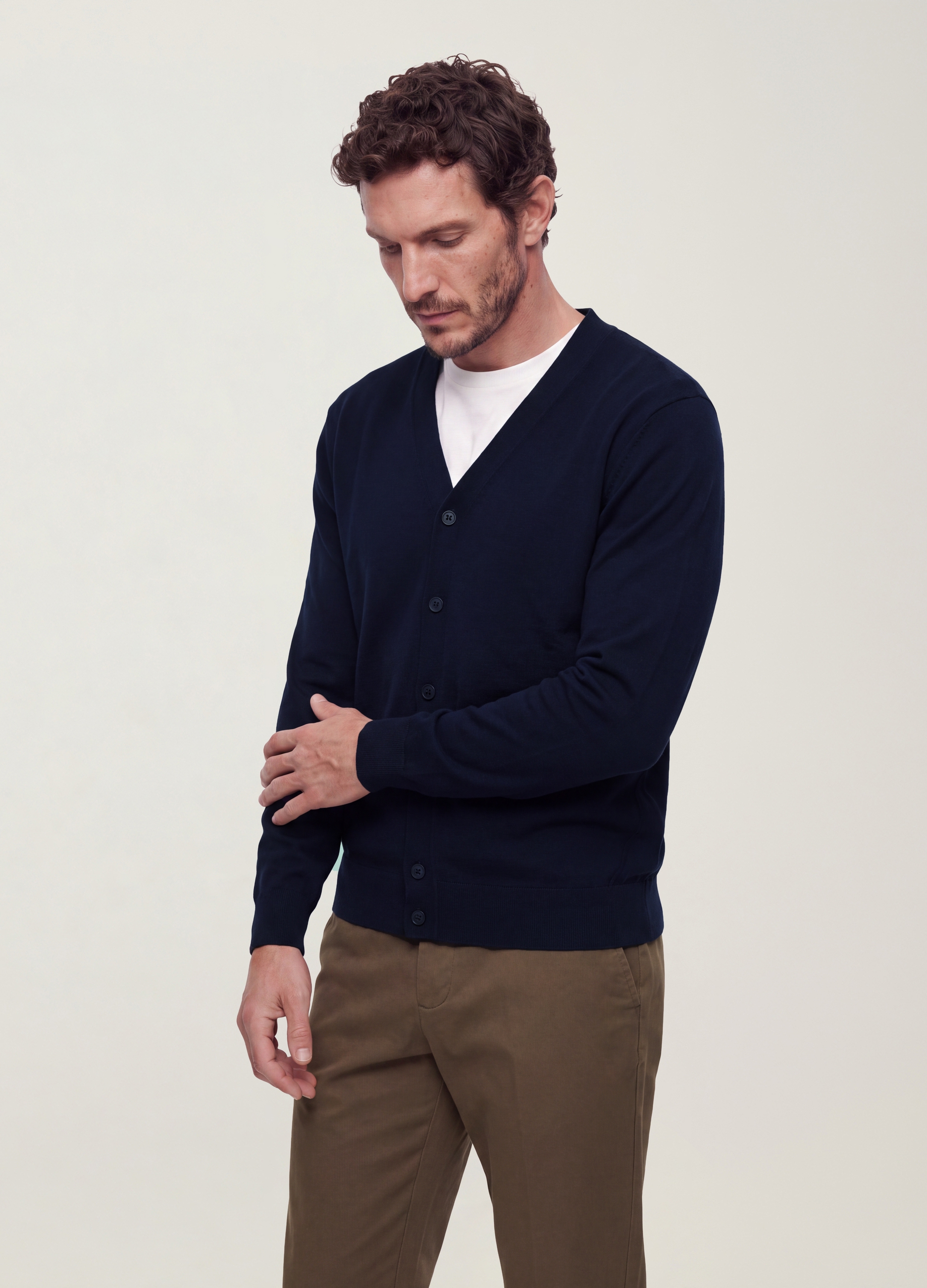 OVS, Cardigan Blu In Misto Viscosa Con Scollo A V Regular Fit, Uomo, Blu, Taglia: XXL