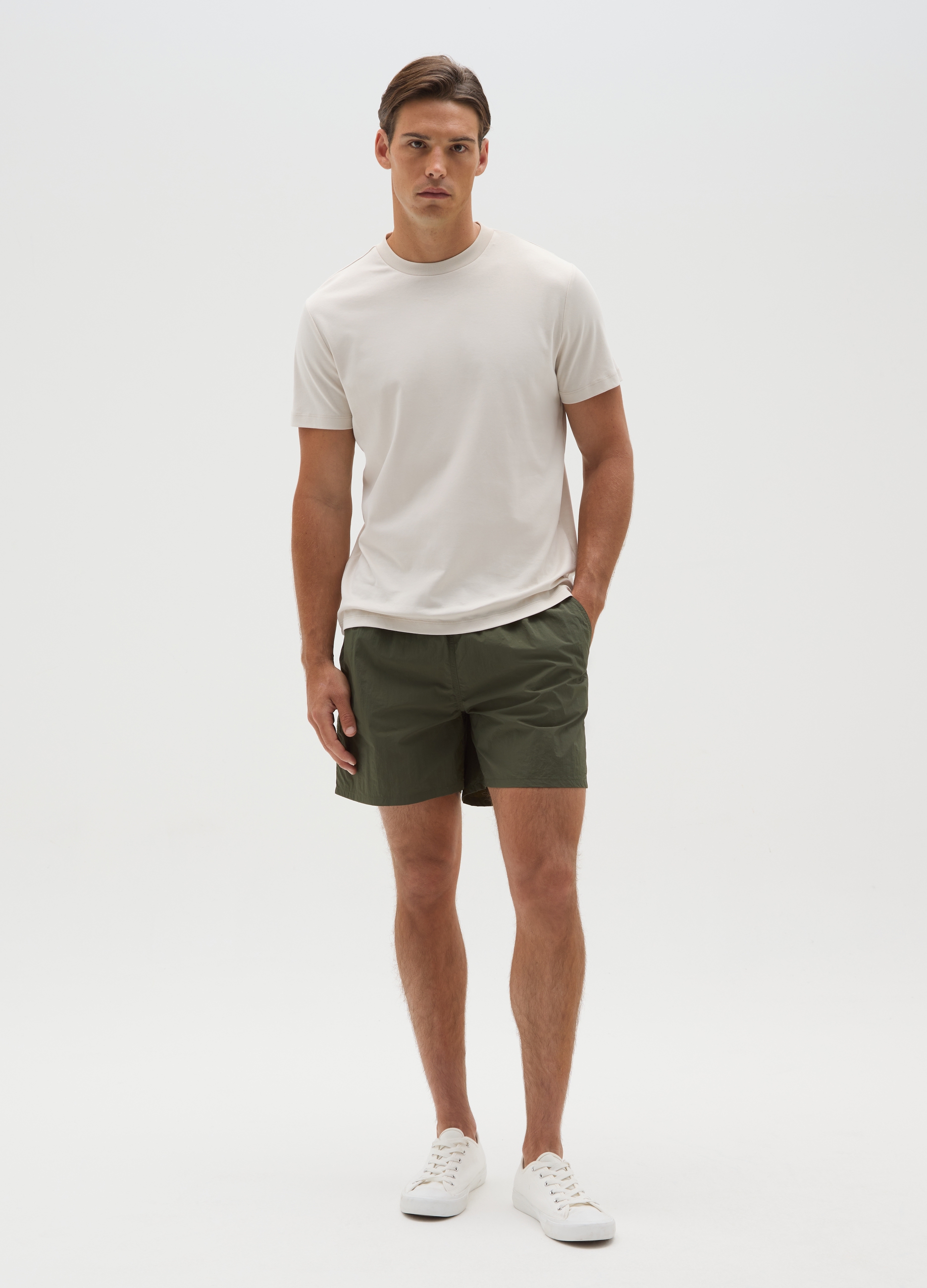 OVS , Pantaloncini Da Uomo In Puro Nylon Verde Con Coulisse, Verde, Taglia: S