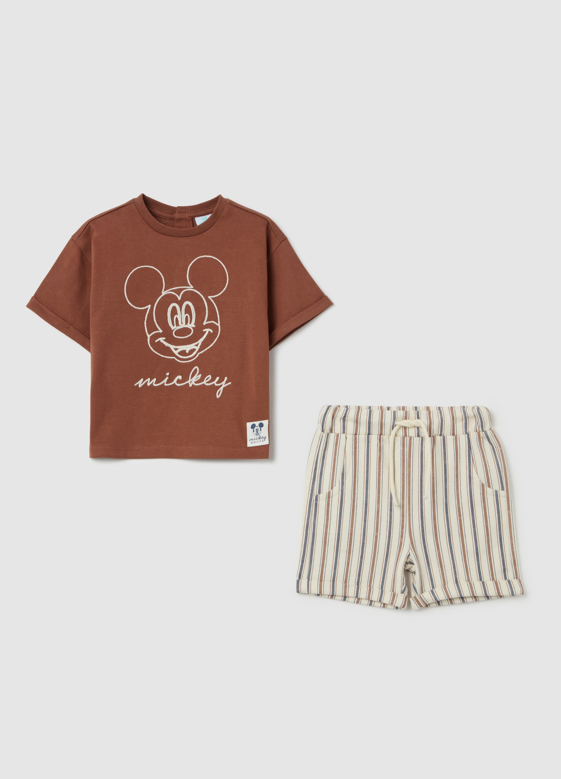 FAGOTTINO, Jogging Set In Cotone Con Ricamo Topolino, Bambino, Multicolor, Taglia: 24-30