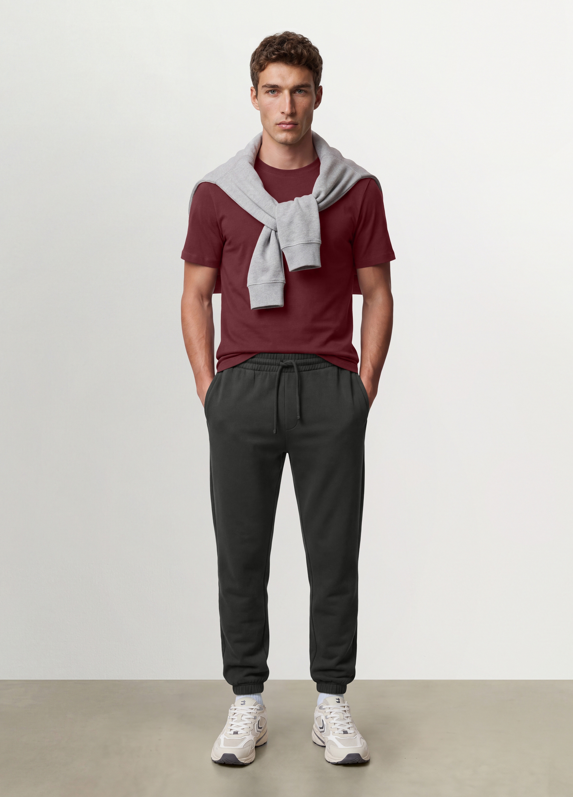OVS, Pantaloni Jogger Grigio Scuro In Misto Cotone Regular Fit, Uomo, Grigio, Taglia: L