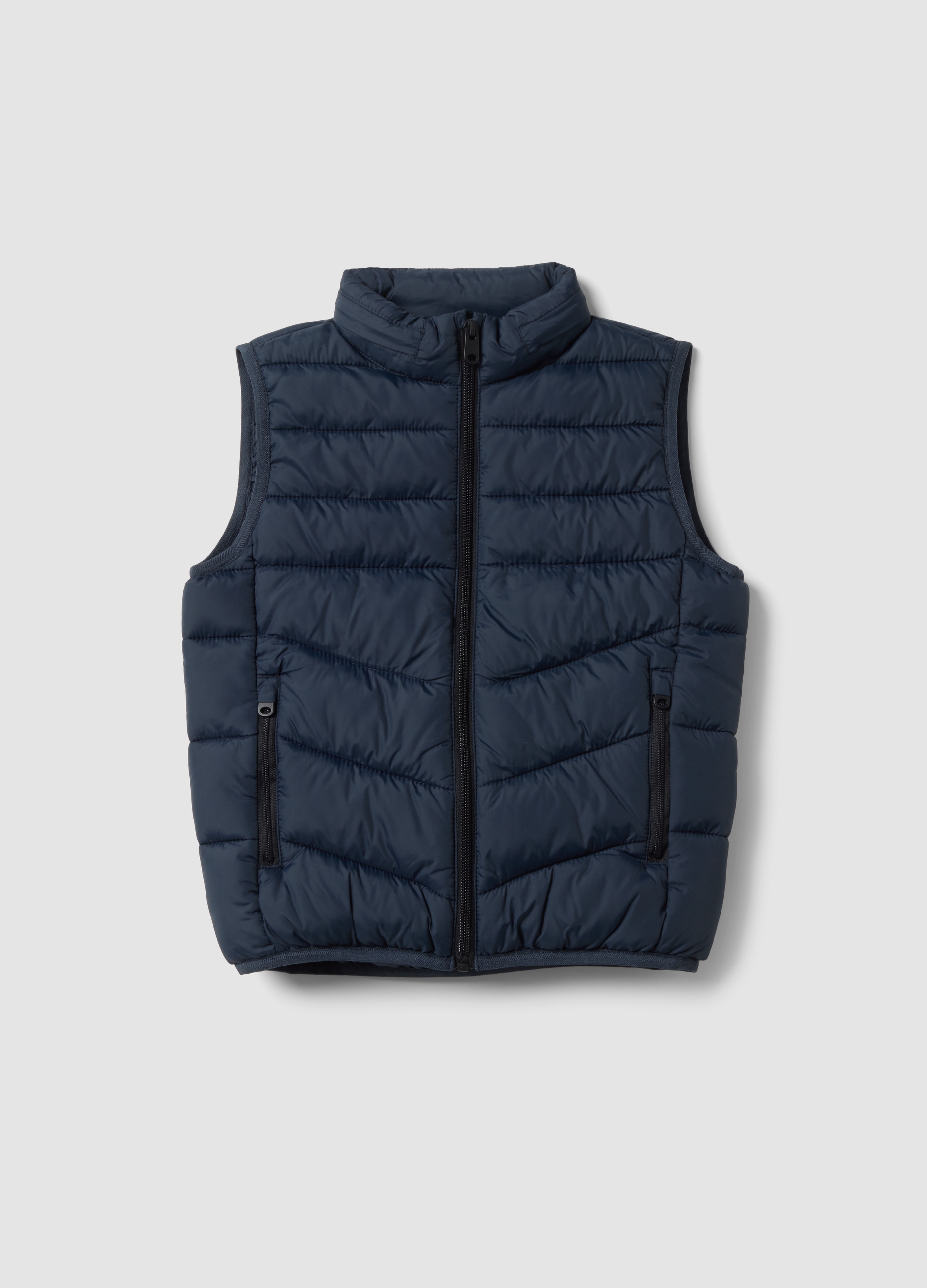OVS KIDS, Gilet Ultralight Blu Imbottito Con Zip E Collo Alto Per Bambino, Blu, Taglia: 9-10